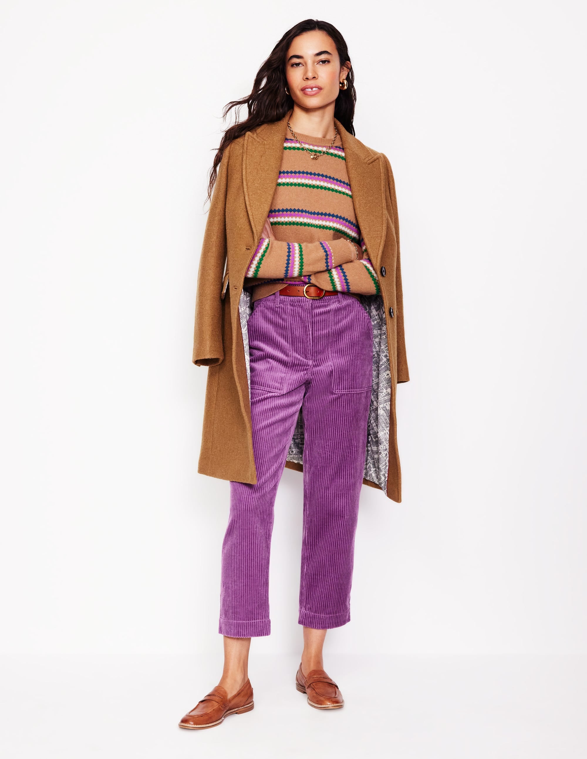 Edie Fair Isle Jumper-Camel Diamond - Image 5