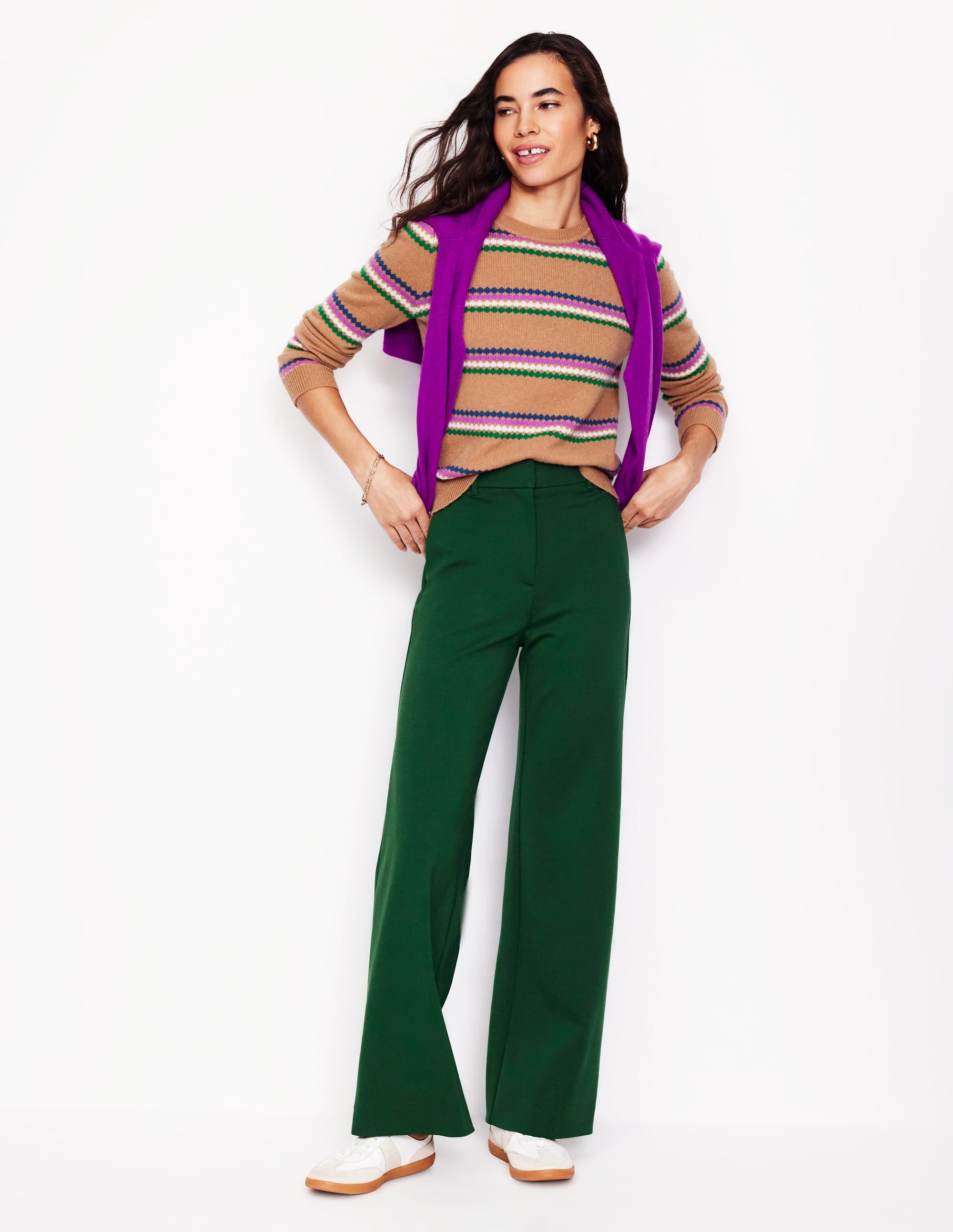 Edie Fair Isle Jumper-Camel Diamond - Image 6