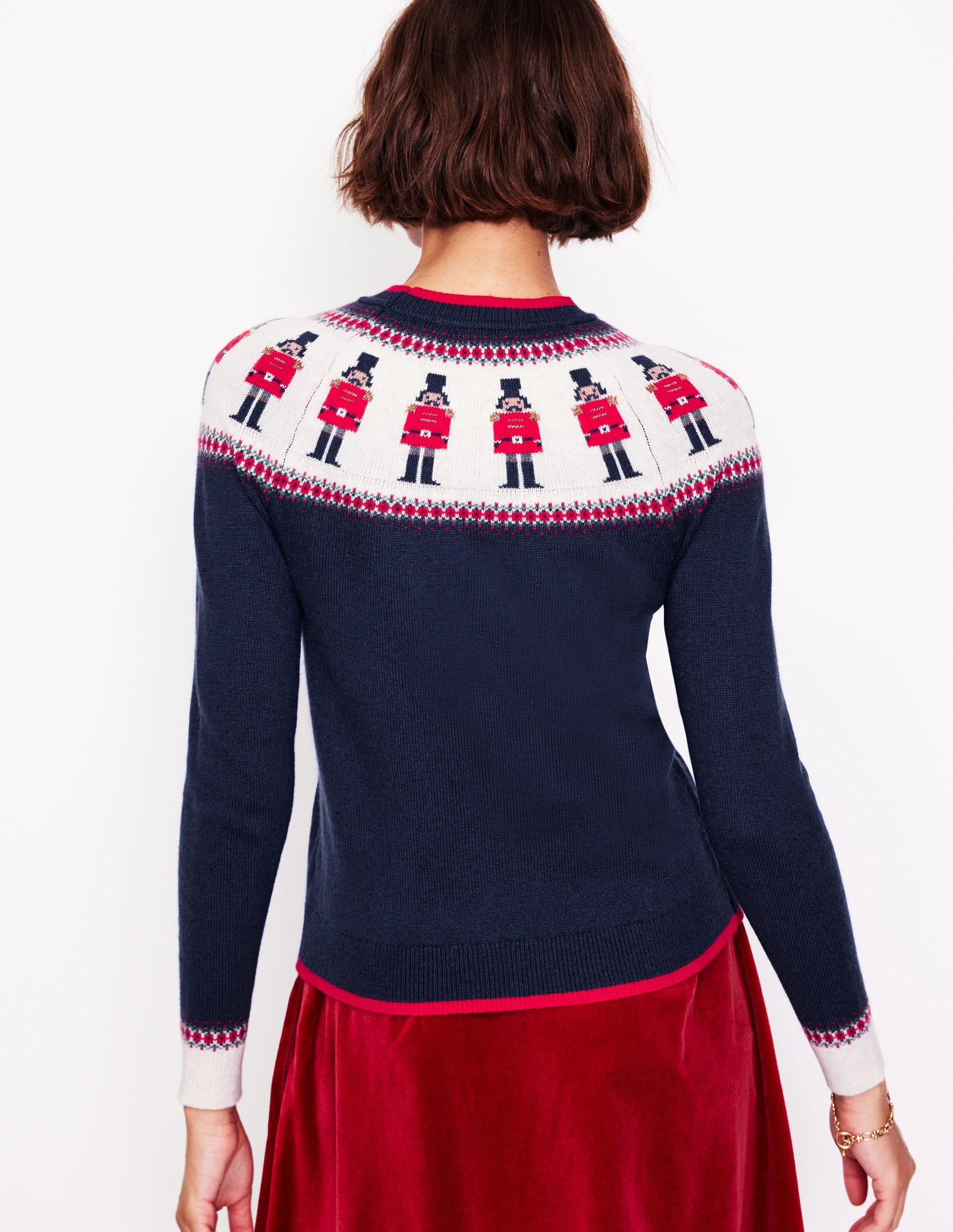 Edie Fair Isle Jumper-Navy, Soldiers - Image 3