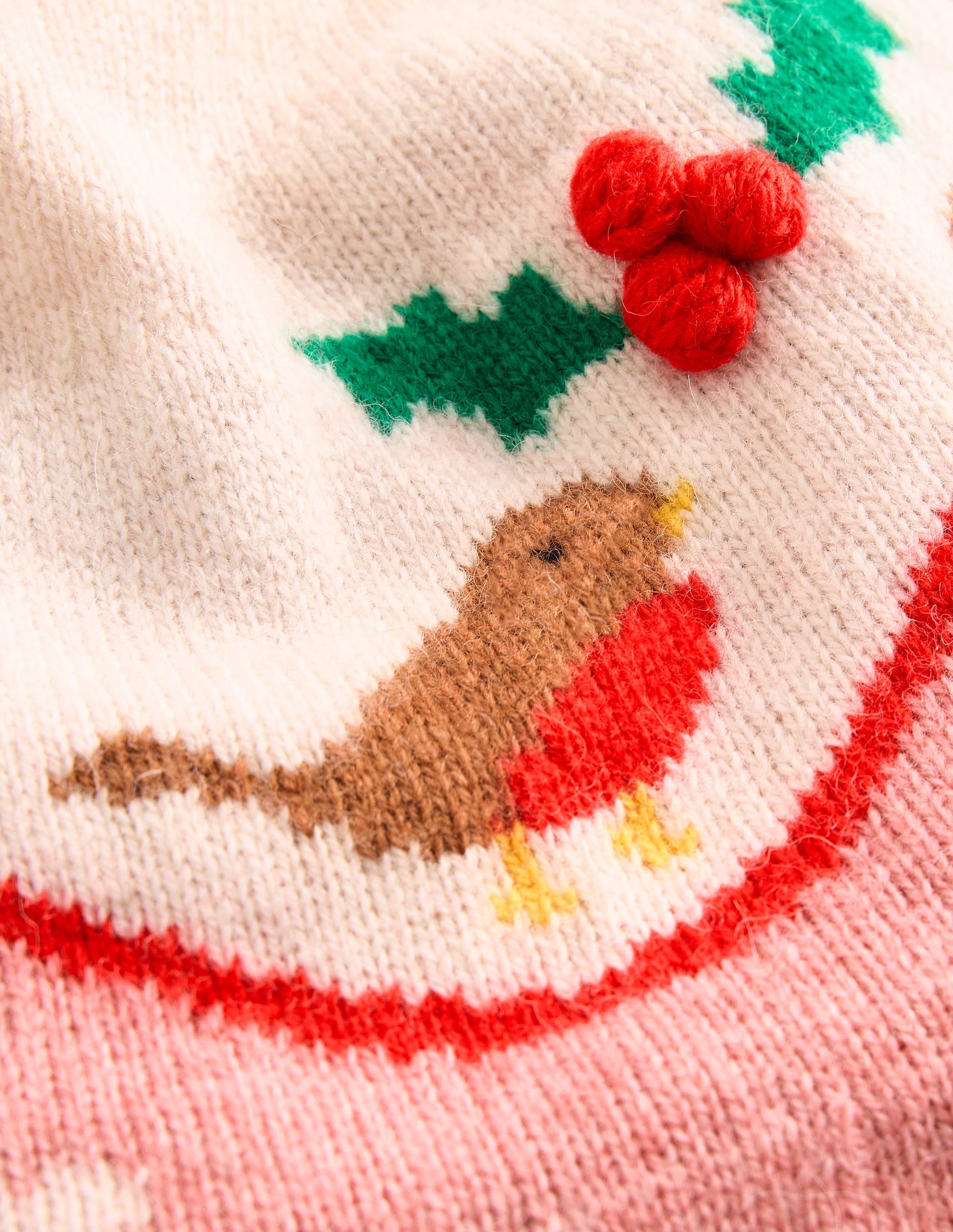 Edie Fair Isle Jumper-Quartz Pink, Robins - Image 8