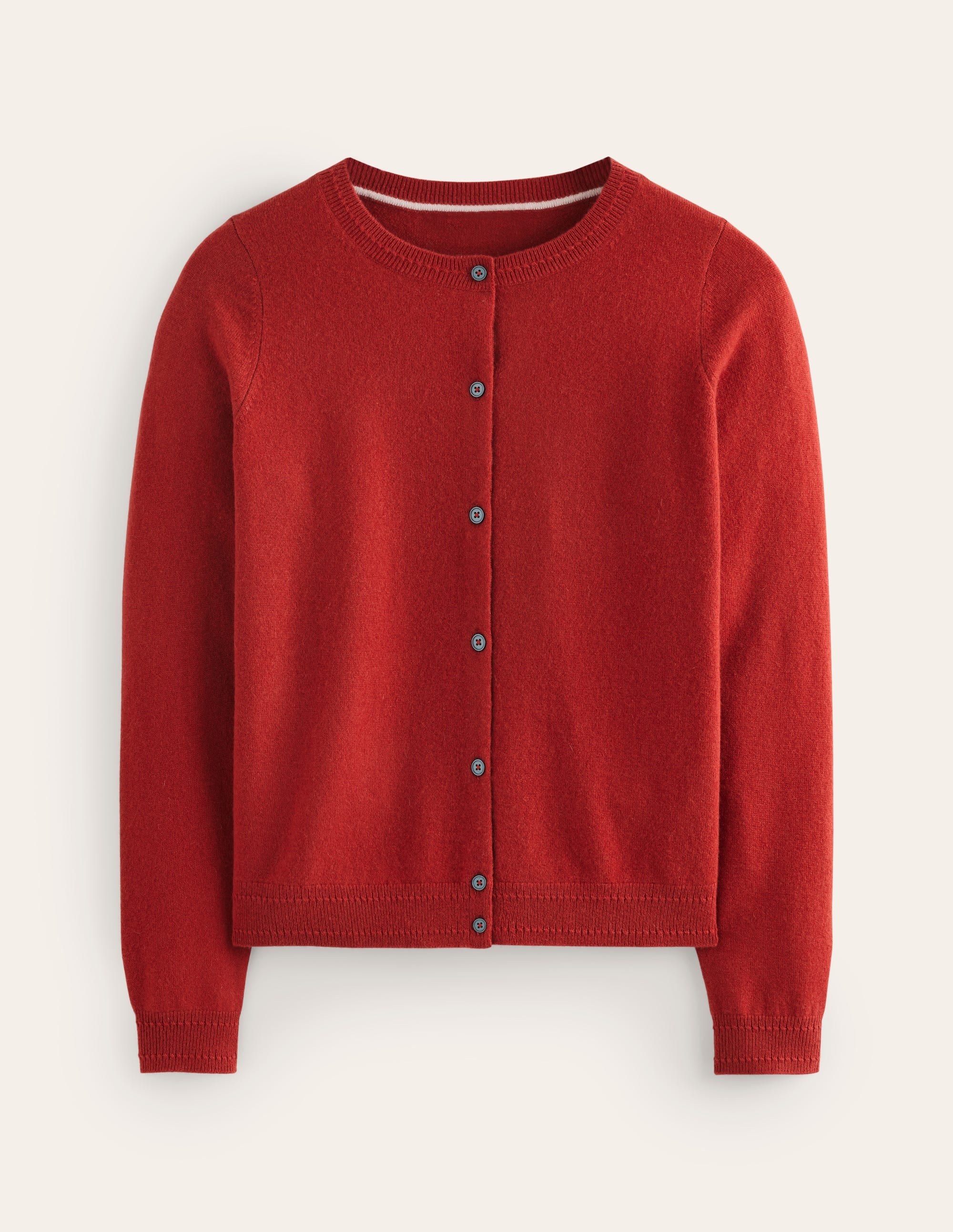 Eva Cashmere Crew Cardigan-Copper Brown - Image 6