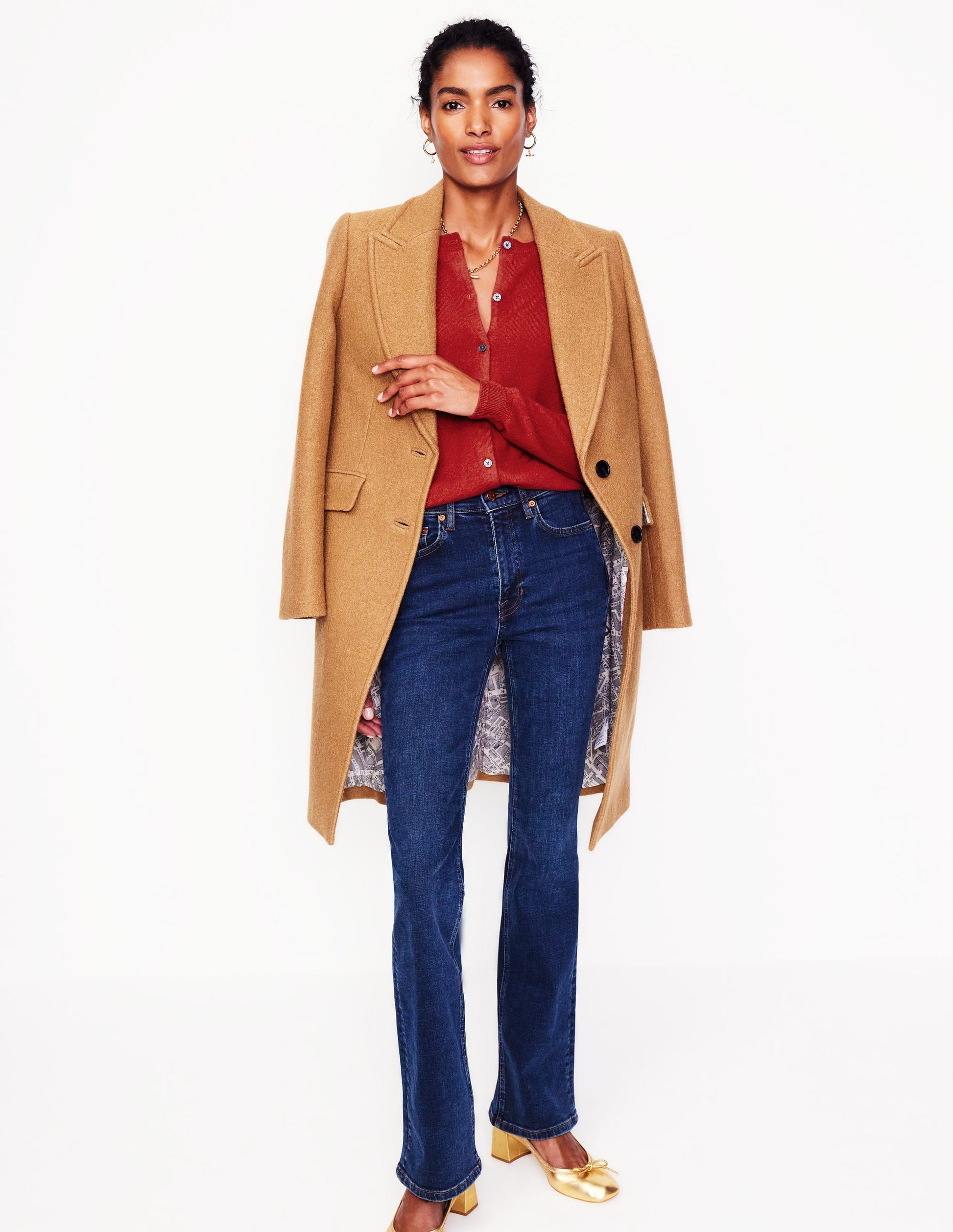 Eva Cashmere Crew Cardigan-Copper Brown-4