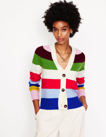 Olivia Merino Cardigan-Multi, Rainbow-1