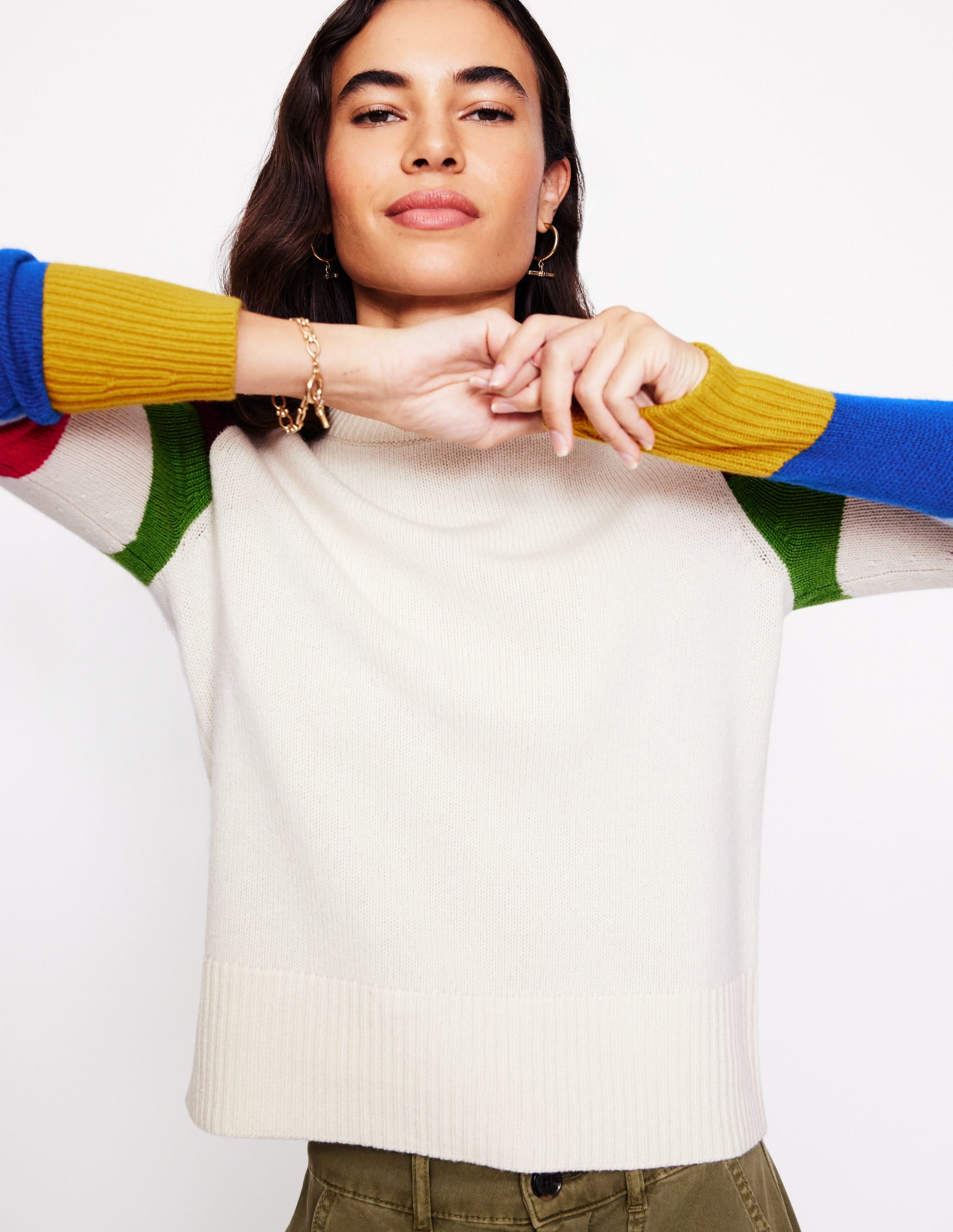 Olivia Merino Jumper-Multi, Rainbow - Image 2