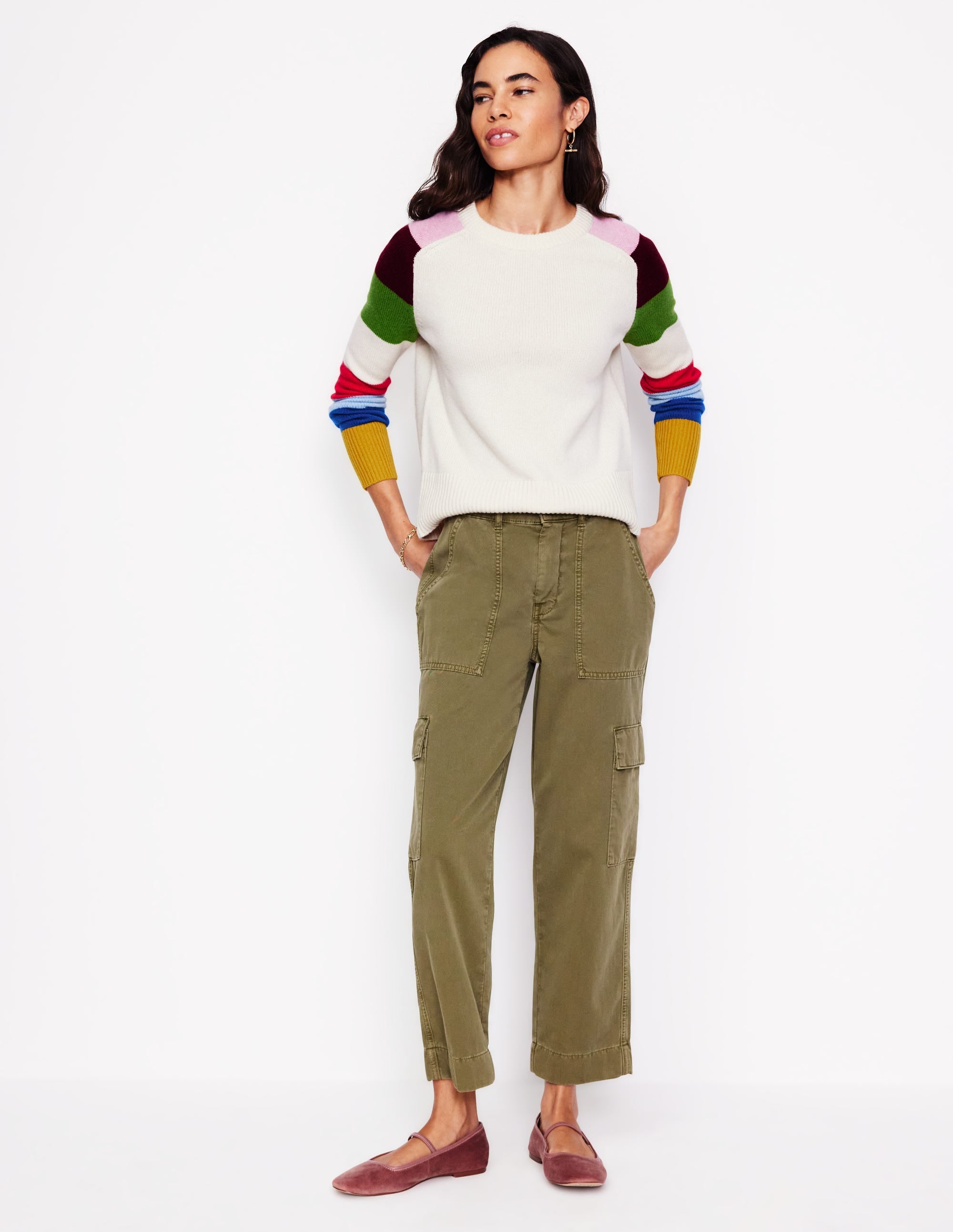 Olivia Merino Jumper-Multi, Rainbow - Image 4