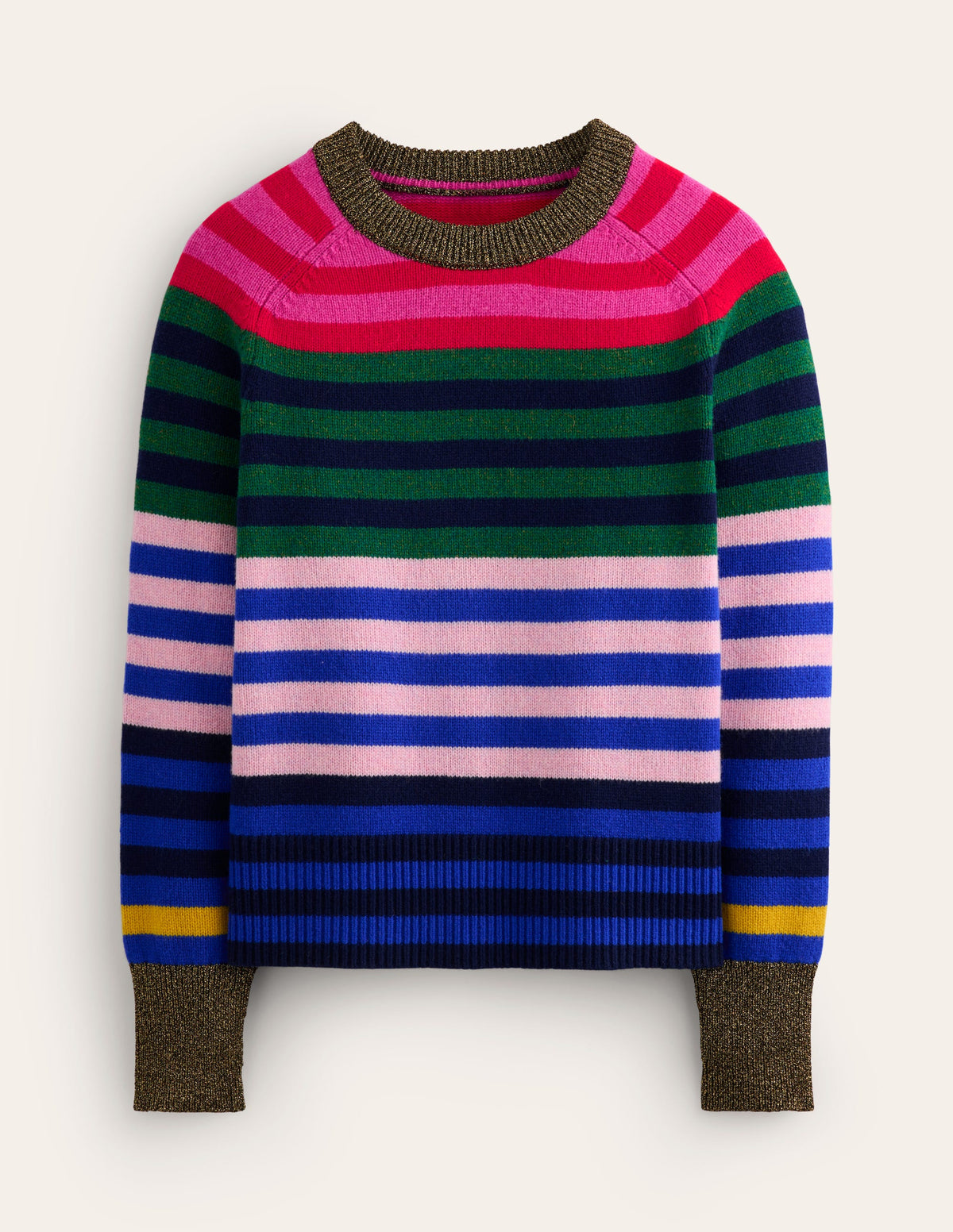 Olivia Merino Jumper-Multi, Rainbow Stripe - Image 8