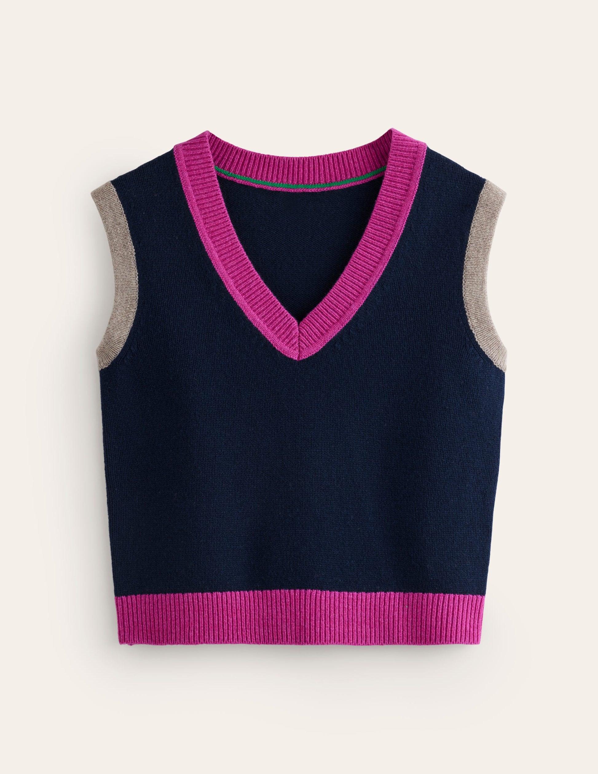 Olivia Merino Tank-Navy, Colour Block-5