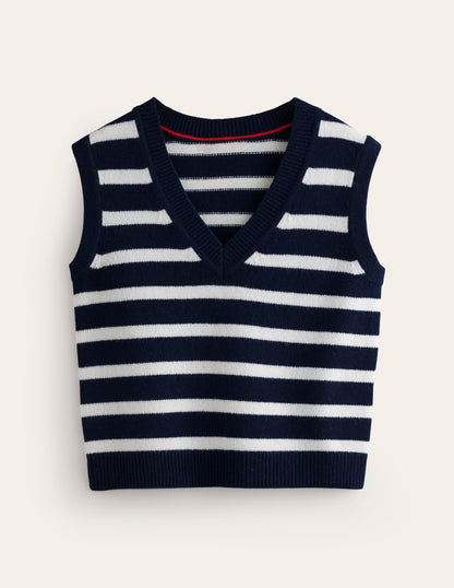 Olivia Merino Tank-Navy, Ivory-7