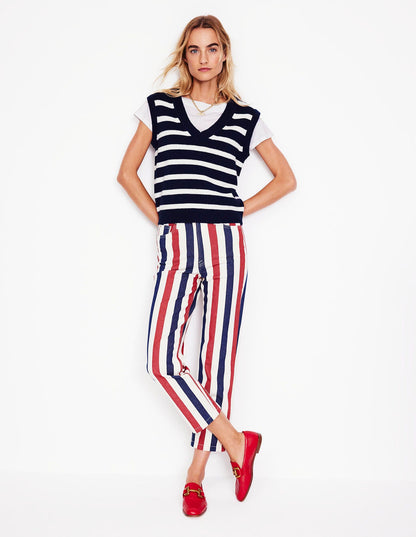 Olivia Merino Tank-Navy, Ivory-4