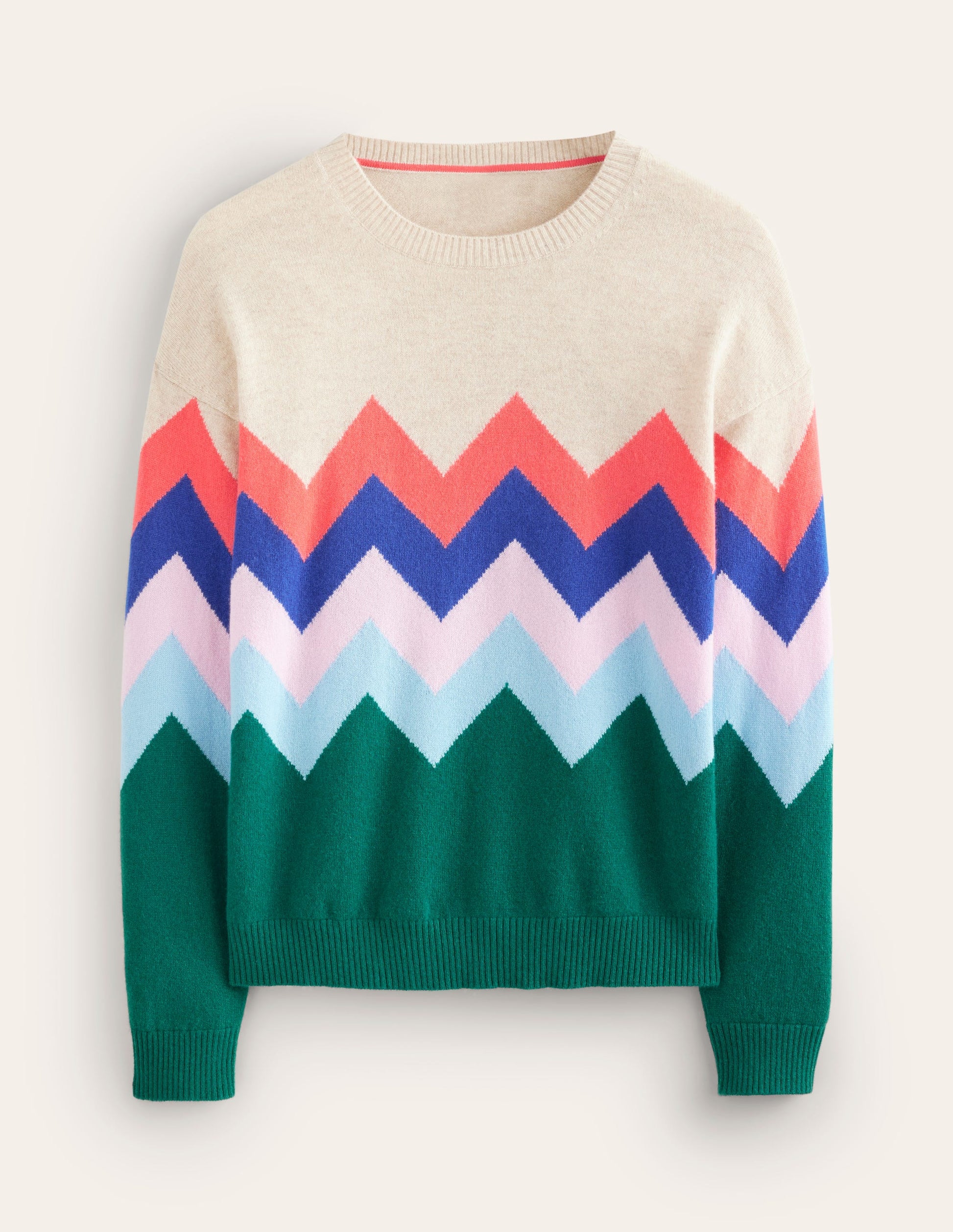 Lydia Cashmere Jumper-Multi, Zig Zag-6