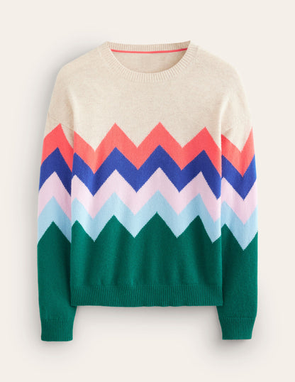 Lydia Cashmere Jumper-Multi, Zig Zag-6