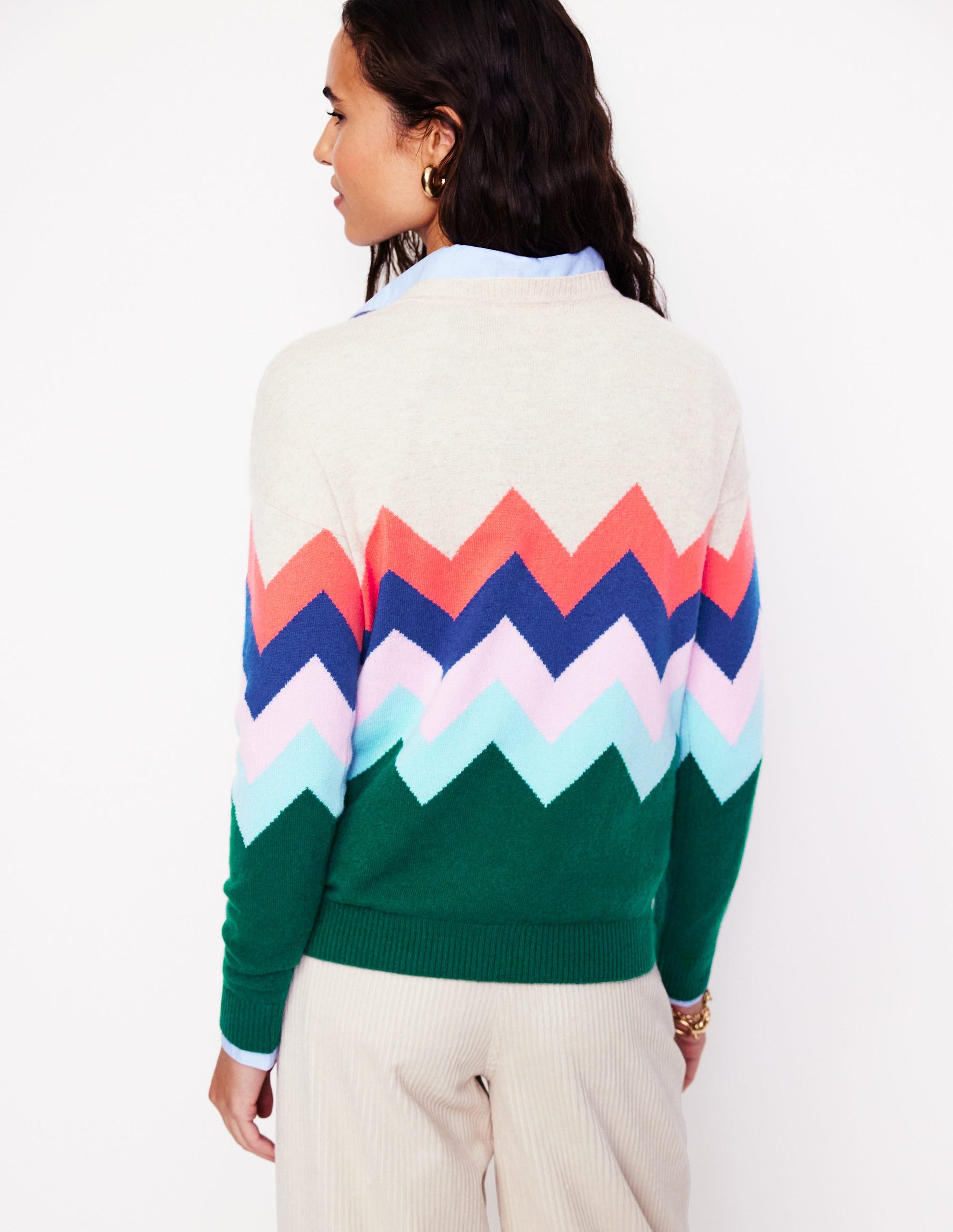 Lydia Cashmere Jumper-Multi, Zig Zag-3