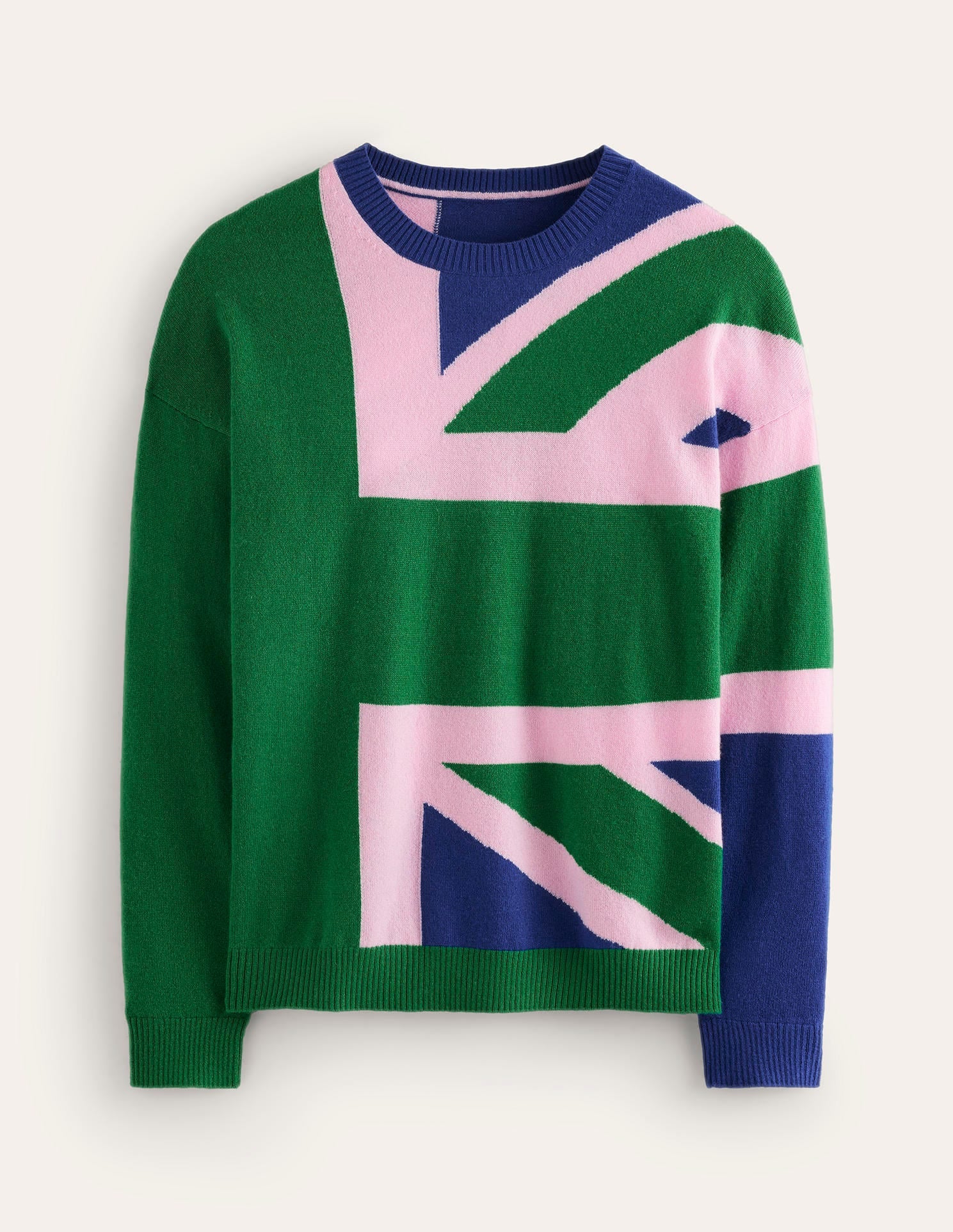 Lydia Cashmere Jumper-Rich Emerald Green, Union Jack - Image 7