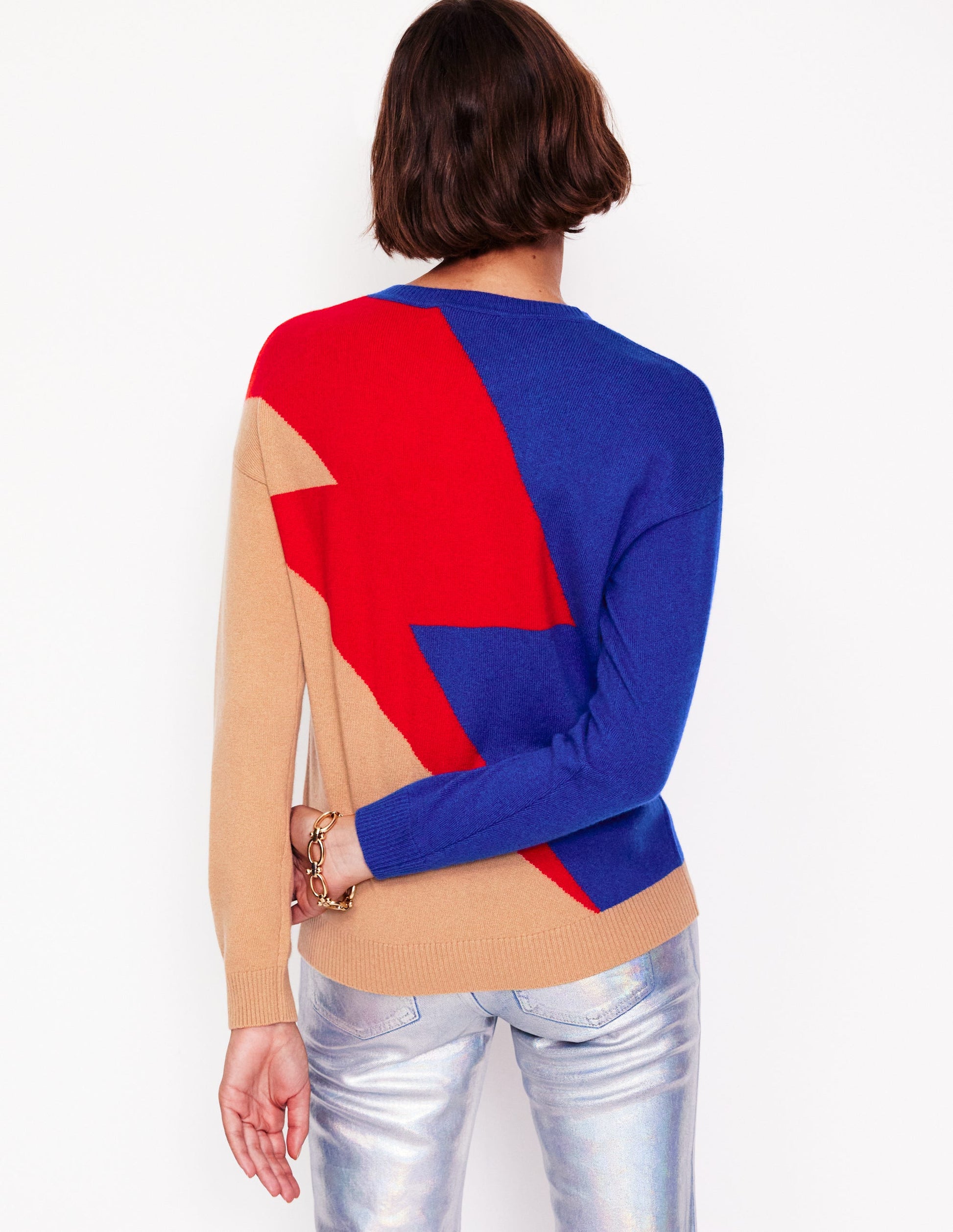 Lydia Cashmere Jumper-Camel, Lightning Bolt-3