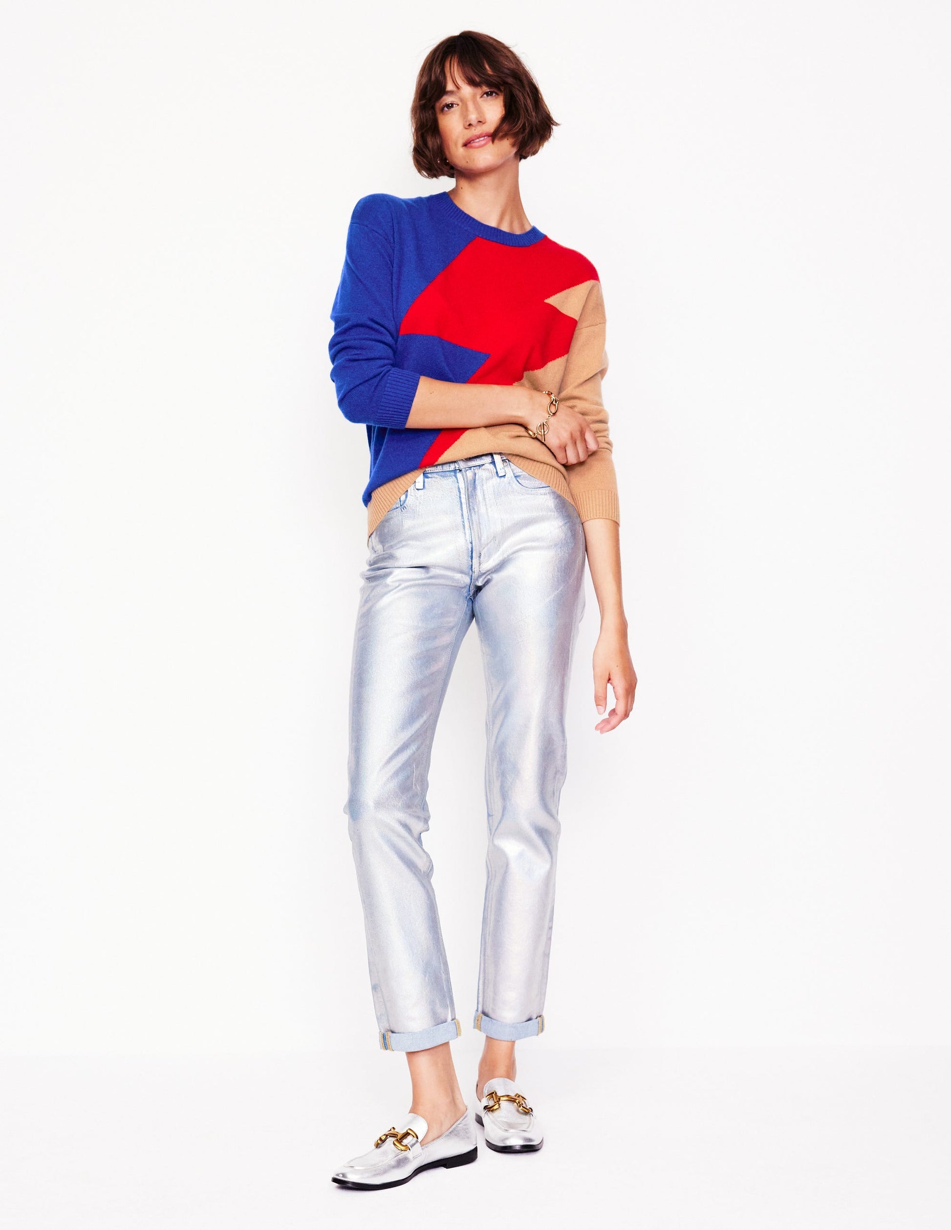 Lydia Cashmere Jumper-Camel, Lightning Bolt-4
