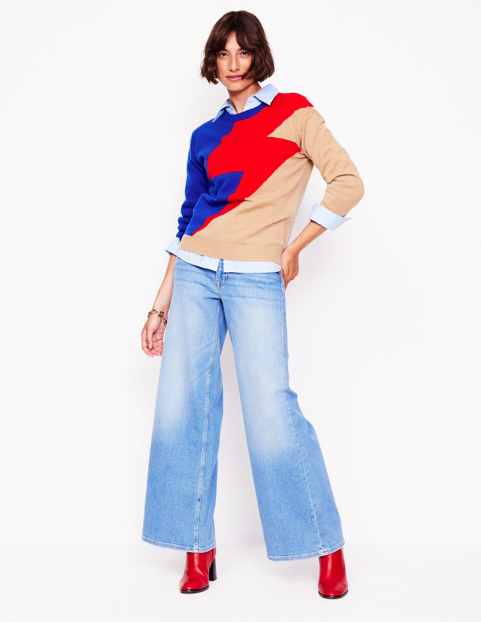 Lydia Cashmere Jumper-Camel, Lightning Bolt-6
