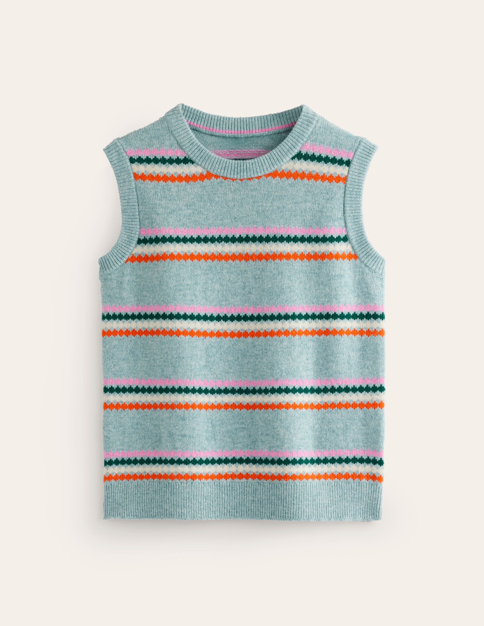 Edie Fair Isle Tank-Blue Diamond - Image 8