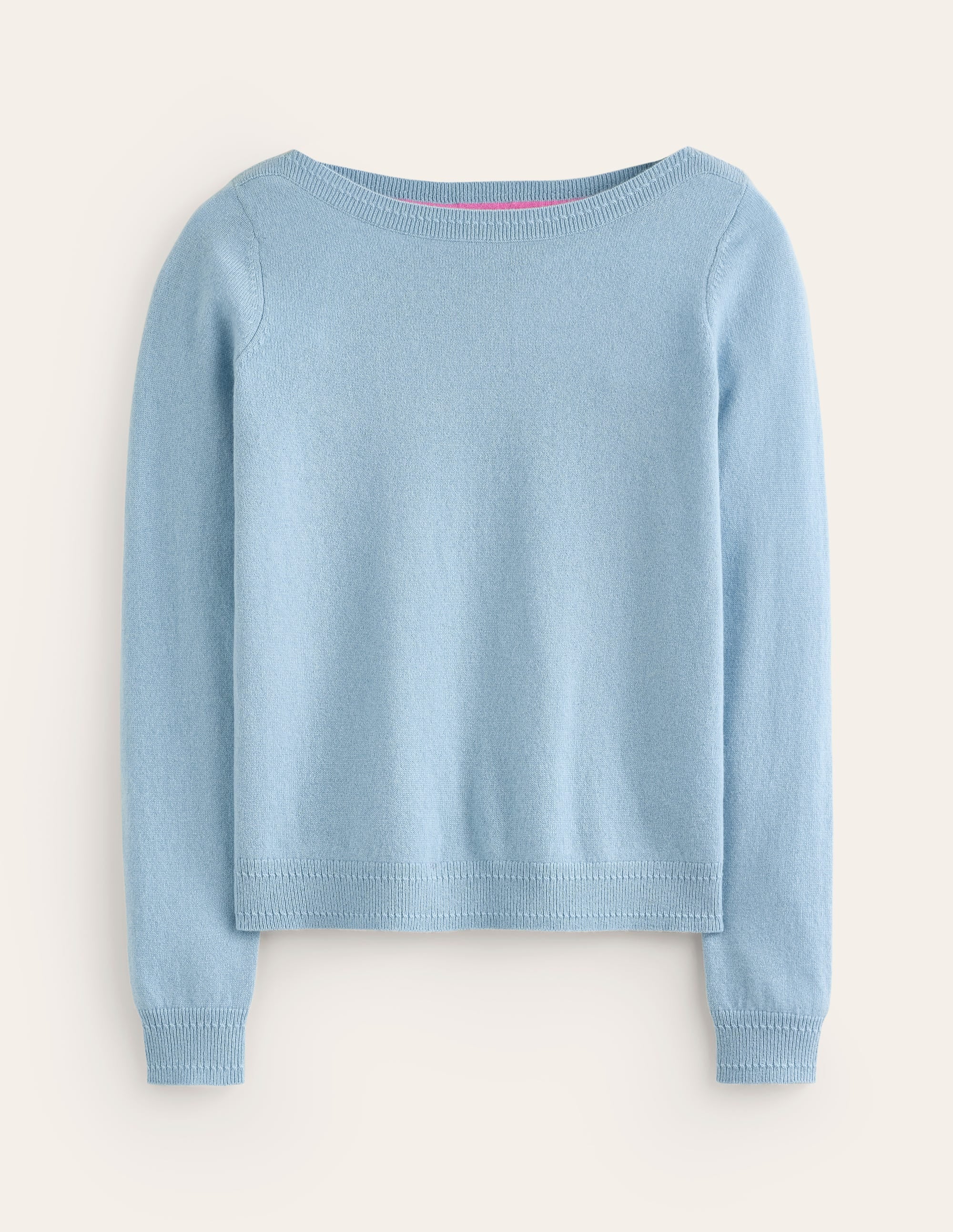 Eva Cashmere Boat Neck Jumper-Tourmaline Blue - Image 5