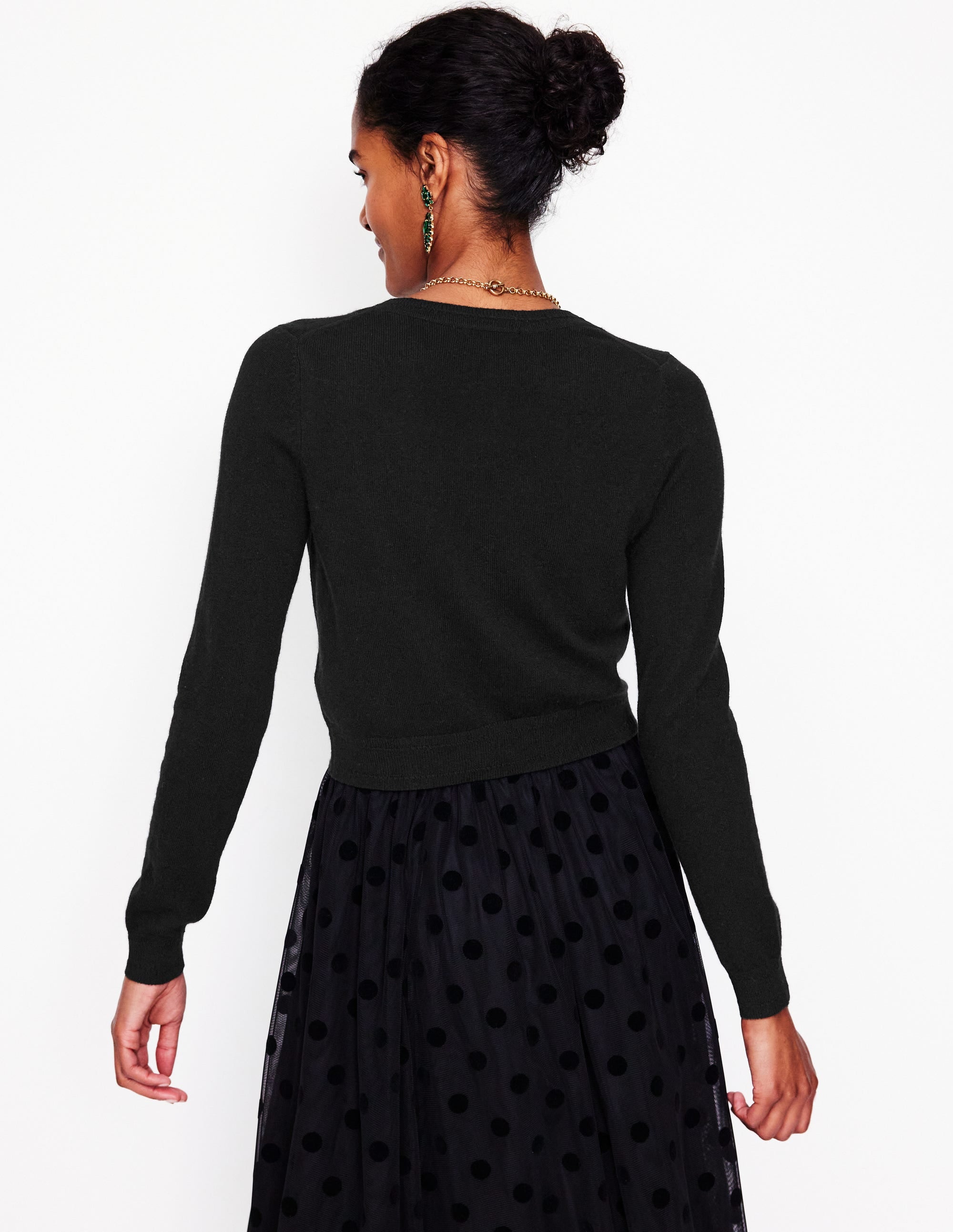 Eva Cashmere Cardigan-Black - Image 3