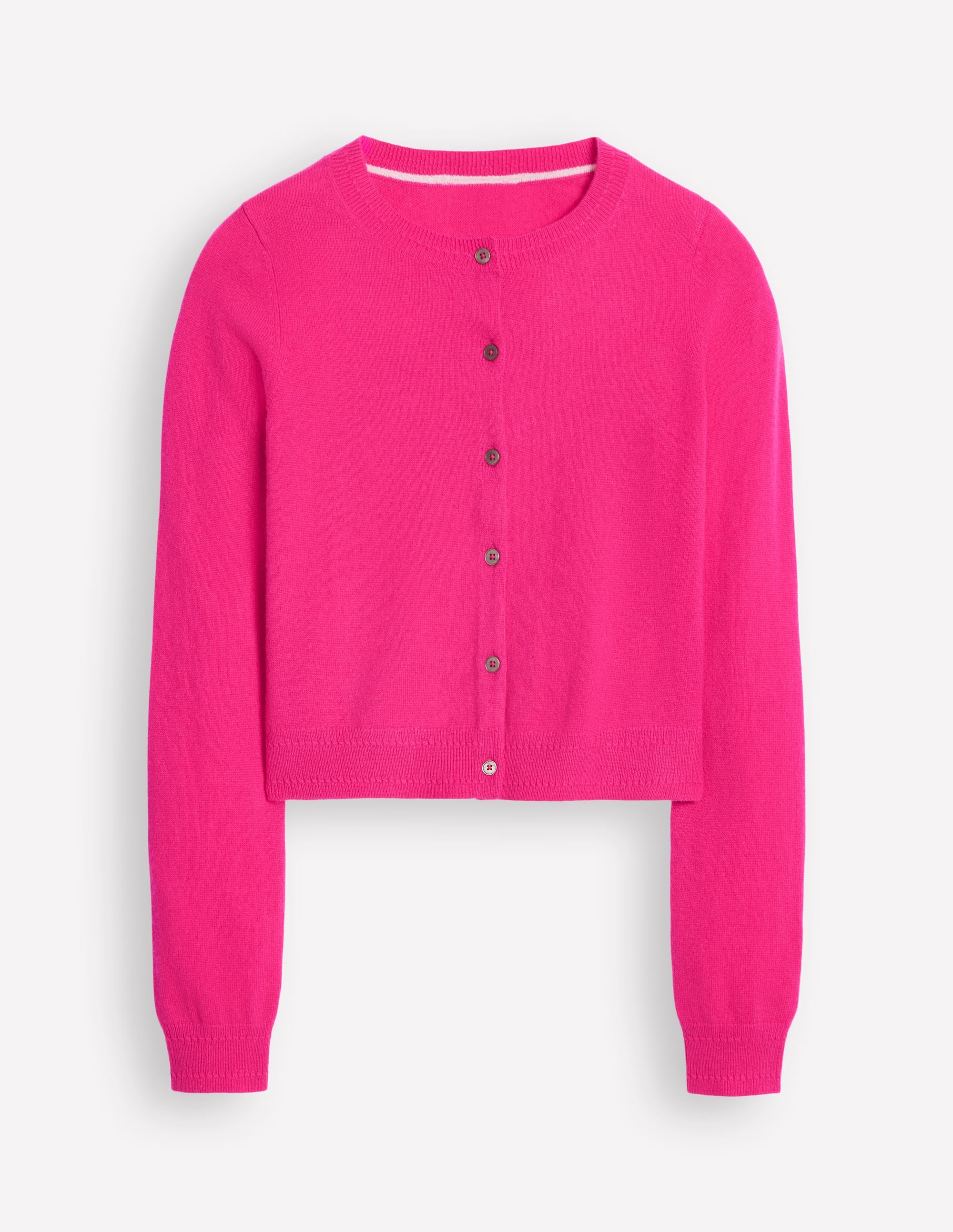 Eva Cashmere Cropped Cardigan-Bright Pink - Image 6