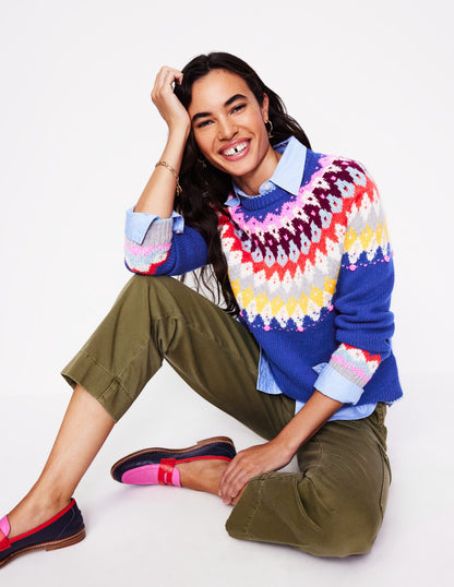 Eleanor Fair Isle Jumper-Sapphire Blue Fair Isle-1