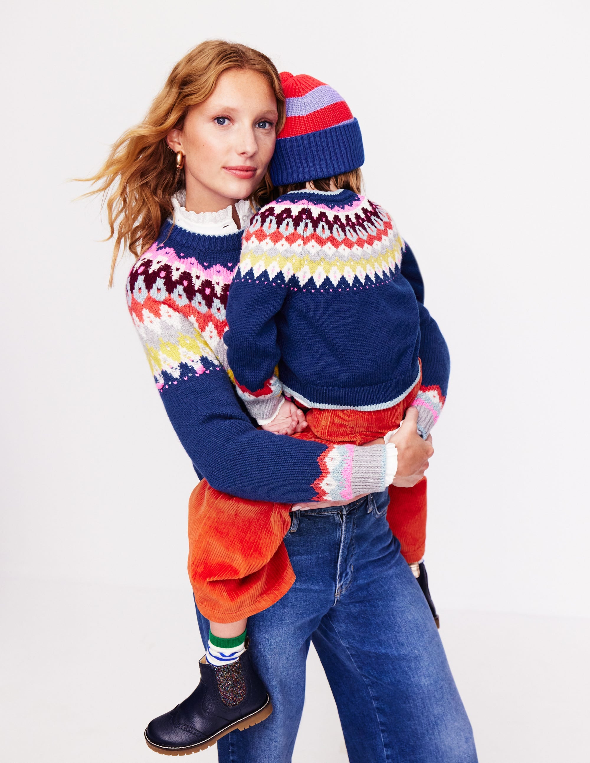 Eleanor Fair Isle Jumper-Sapphire Blue Fair Isle - Image 6