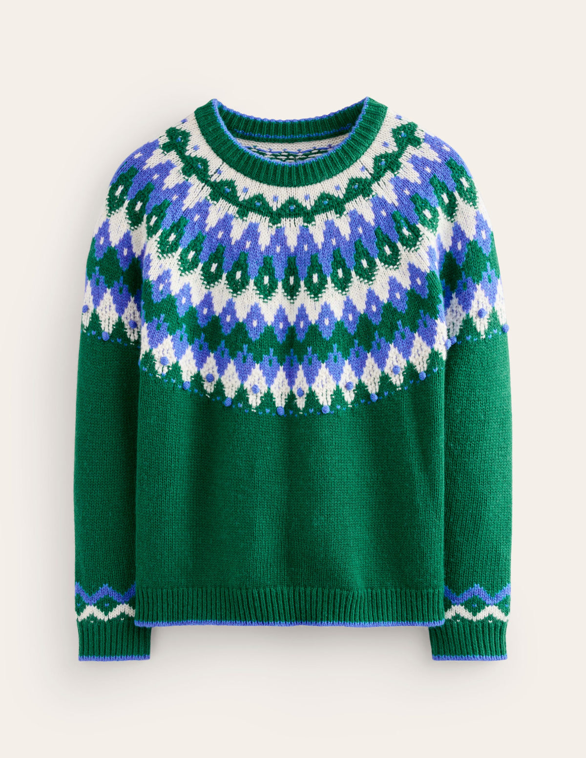 Eleanor Fair Isle Jumper-Pine Green - Image 7