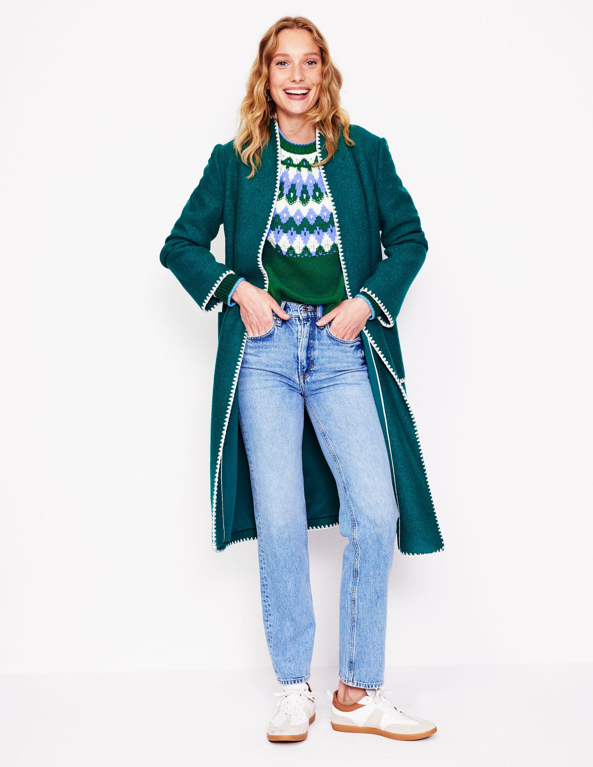 Eleanor Fair Isle Jumper-Pine Green - Image 4