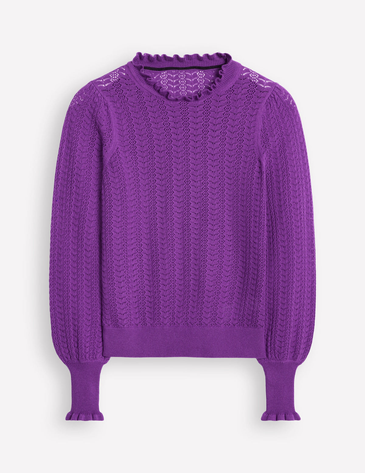 Tia Pointelle Frilled Jumper-Ameythyst Purple - Image 6