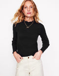 Imi Scallop Trim Jumper-Black
