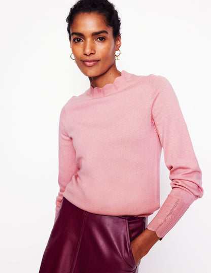 Imi Scallop Trim Jumper-Quartz Pink-1