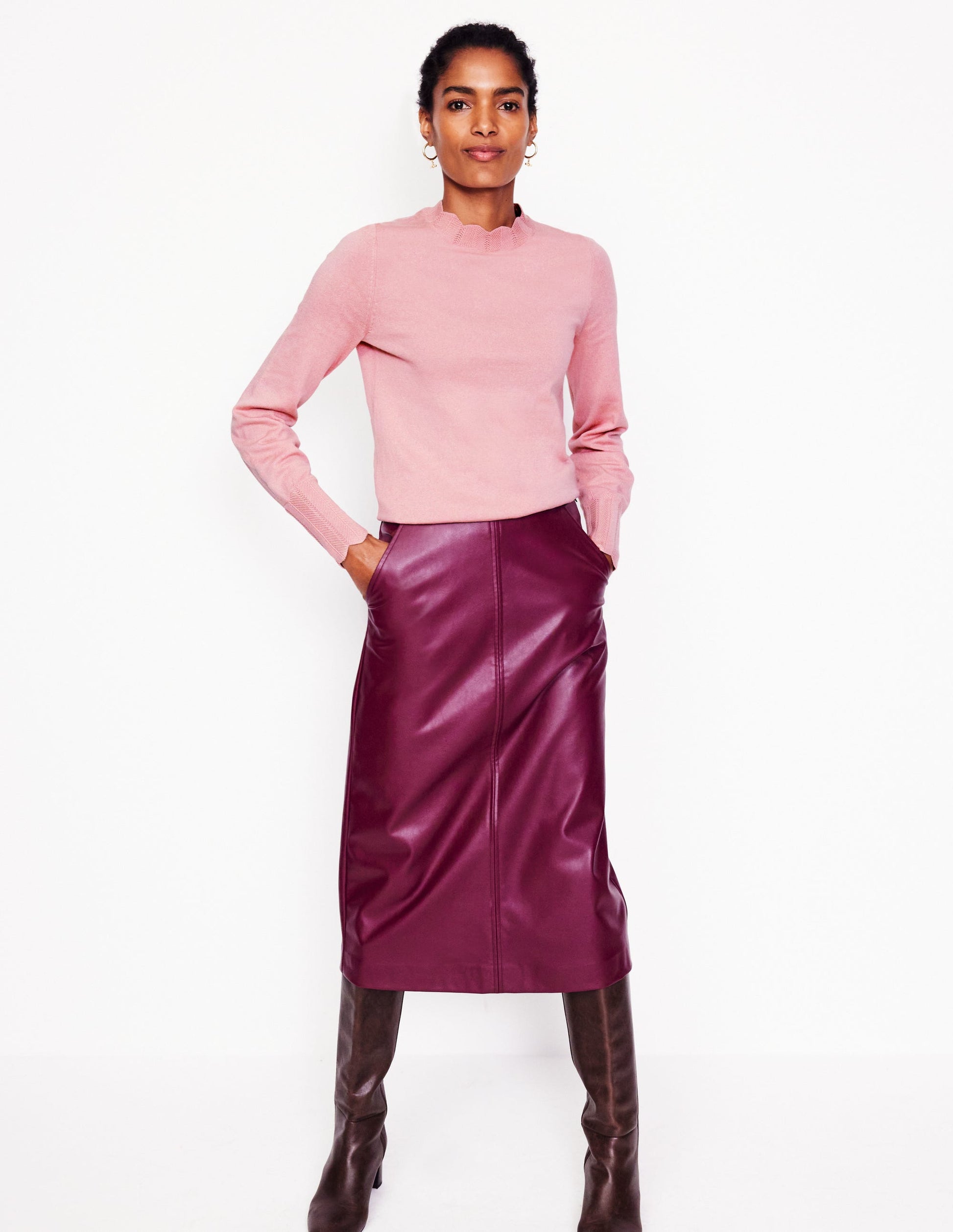 Imi Scallop Trim Jumper-Quartz Pink-4