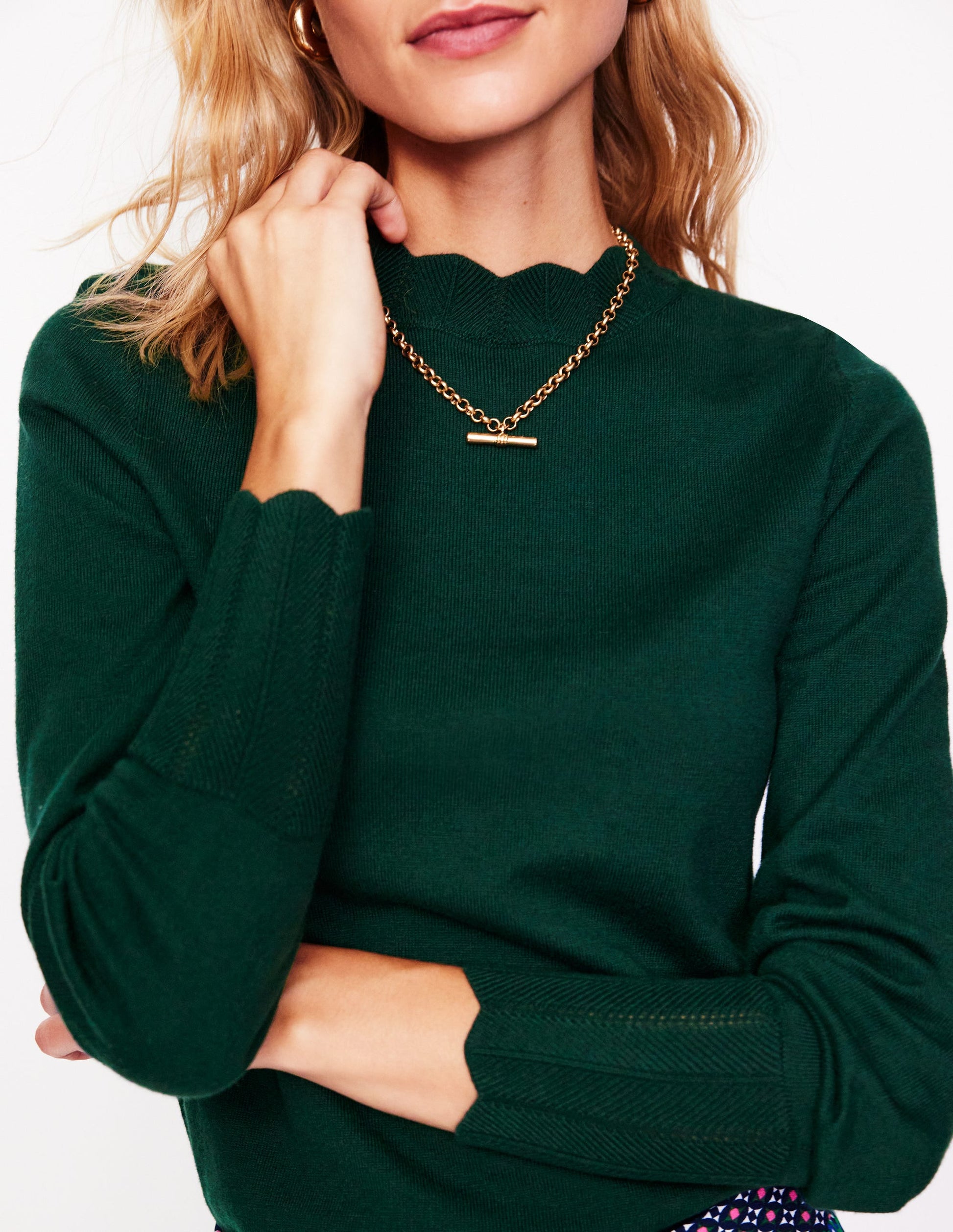 Imi Scallop Trim Jumper-Glade Green-2
