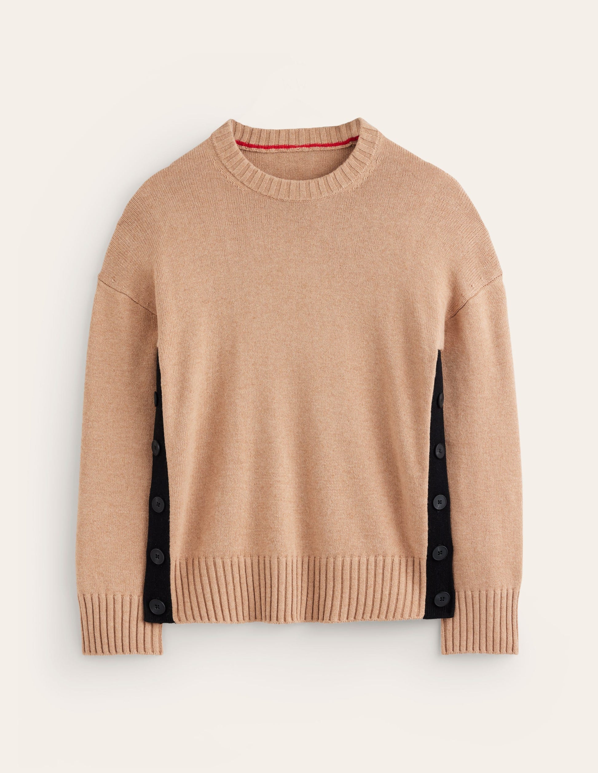 Zia Button Side Jumper-Camel Melange-5