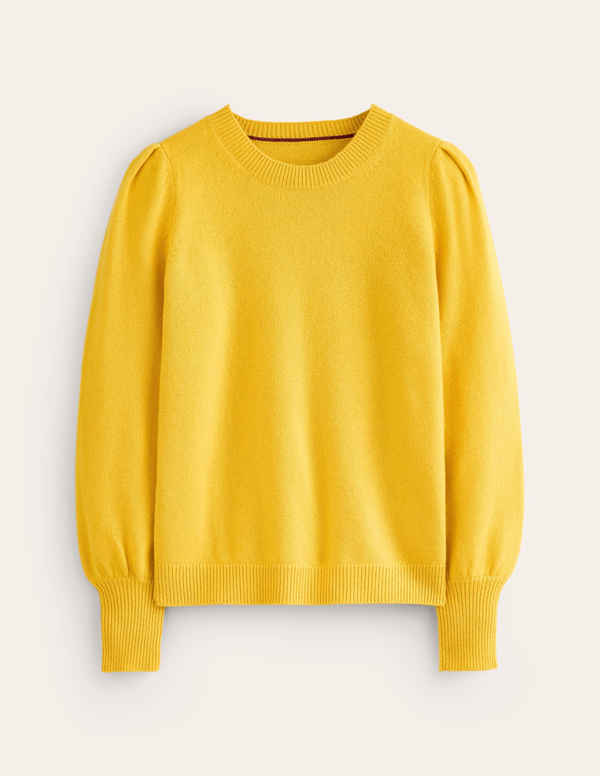 Pleated Sleeve Cashmere Jumper-Ceylon Yellow - Image 6