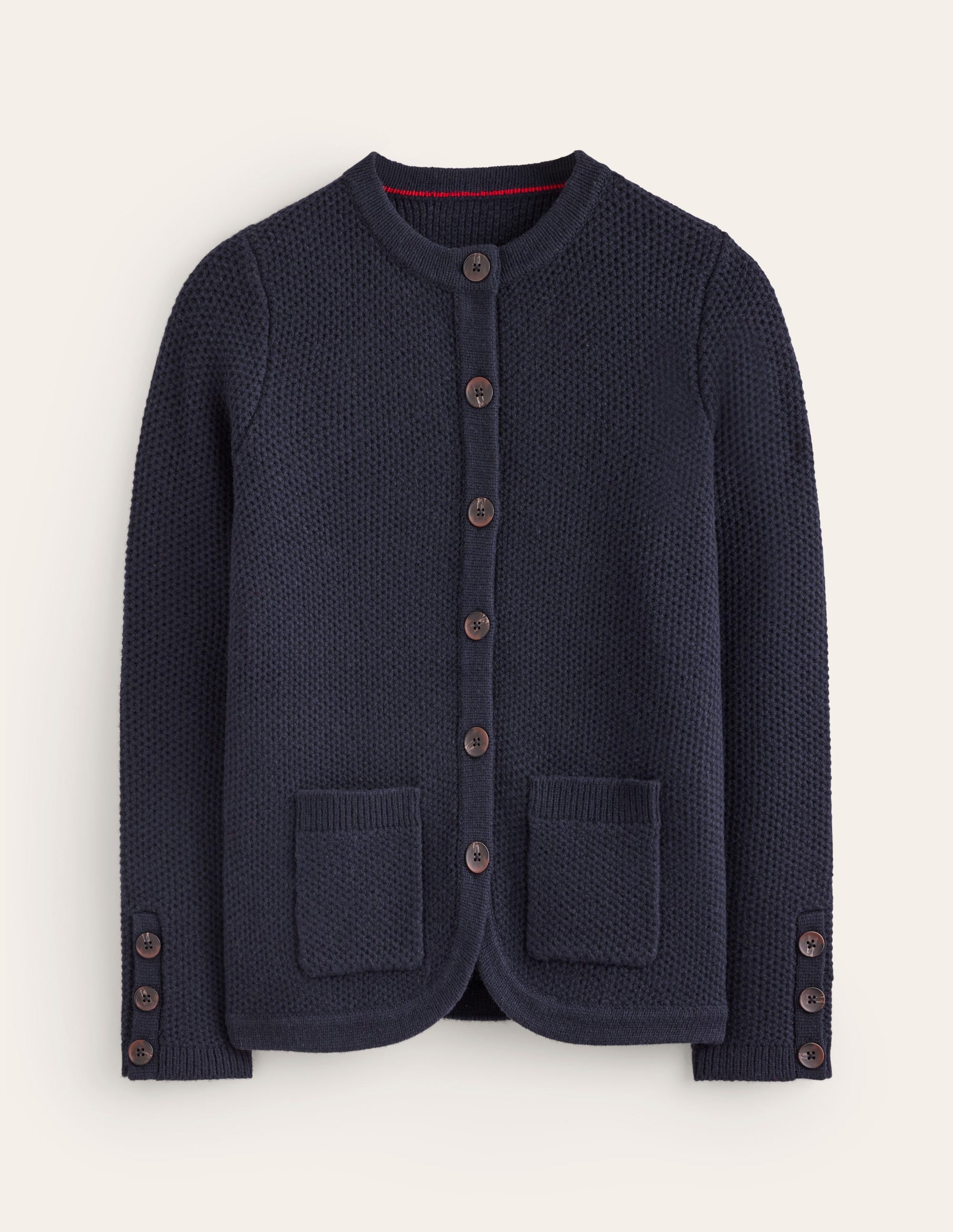 Textured Stitch Cardigan-Navy-5