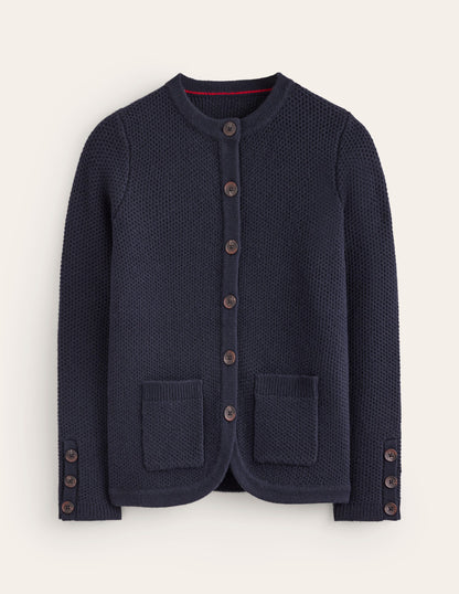 Textured Stitch Cardigan-Navy-5