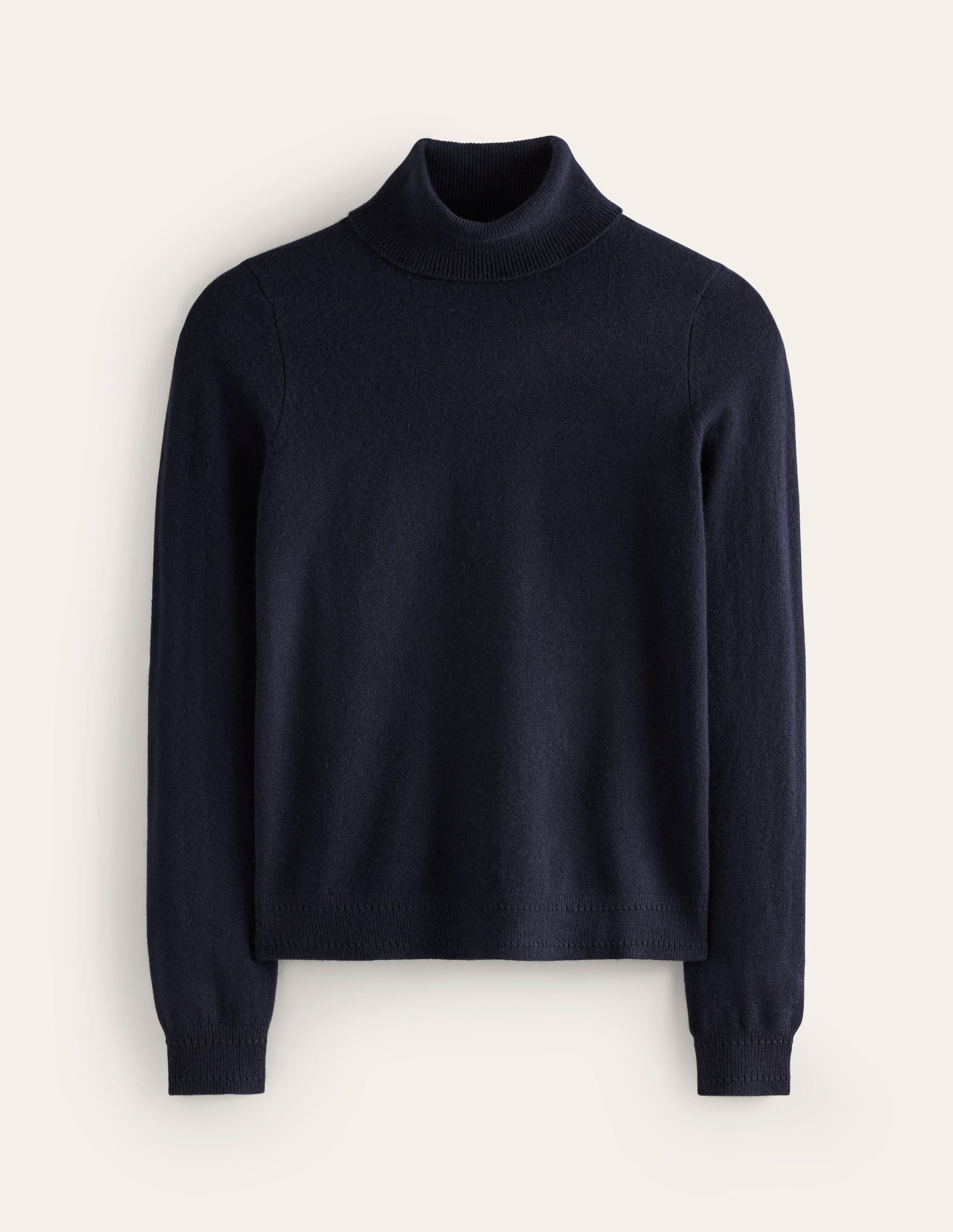 Eva Cashmere Roll Neck Jumper-Dark Blue-5