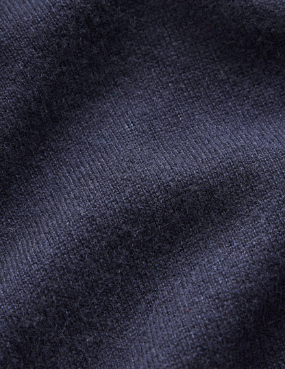 Eva Cashmere Roll Neck Jumper-Dark Blue-6