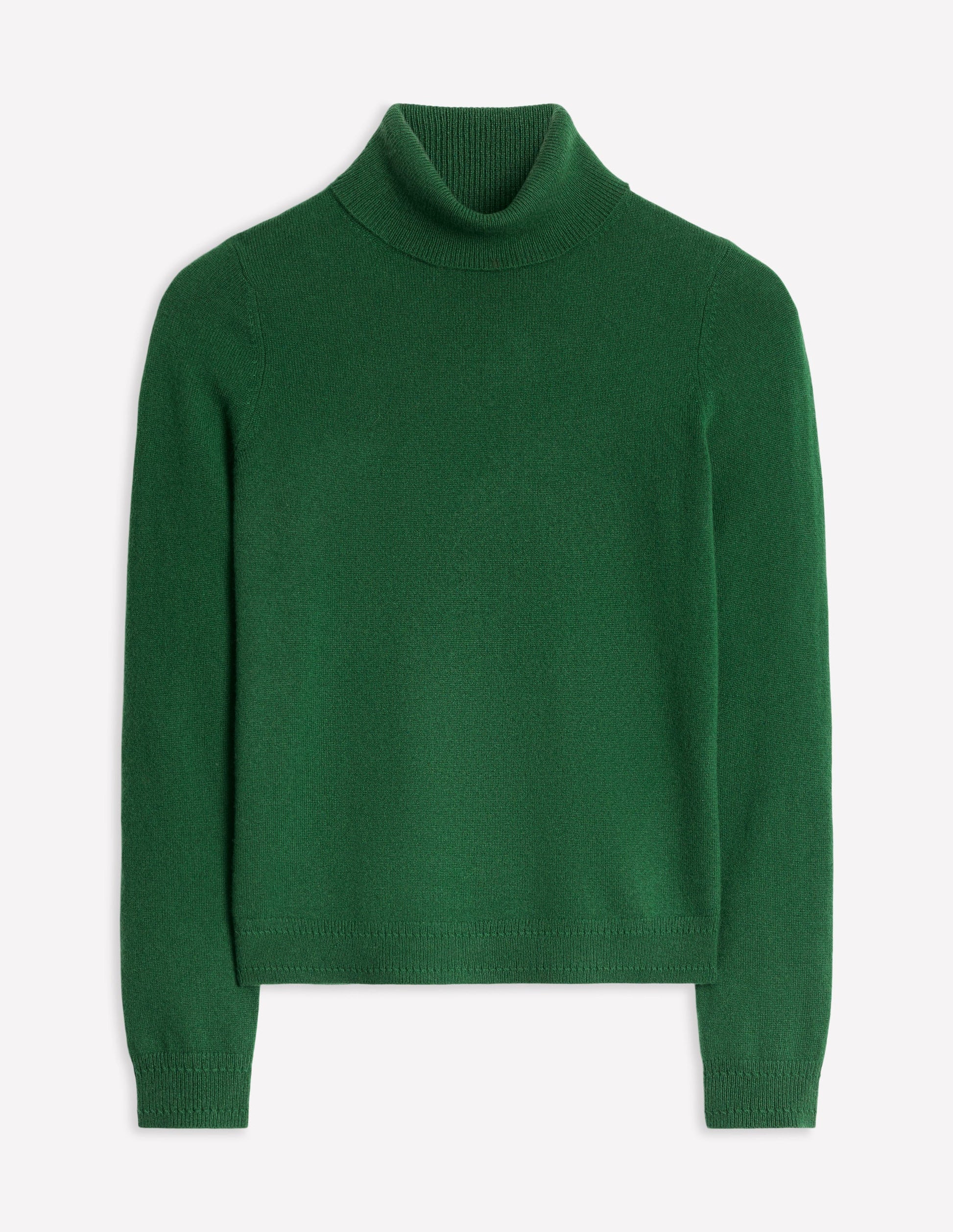 Eva Cashmere Roll Neck Jumper-Pine Green-5