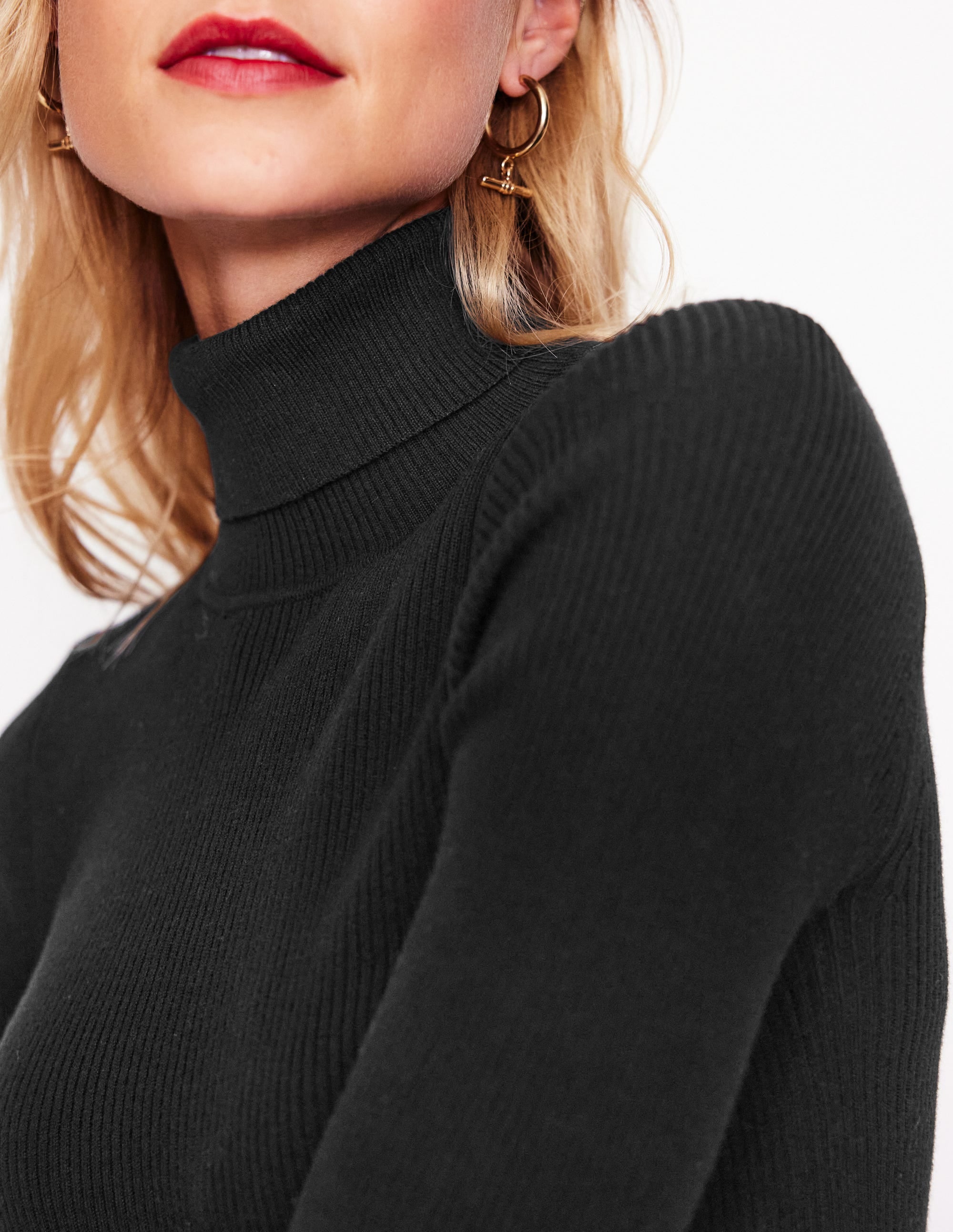 Catriona Roll Neck Jumper-Black - Image 2