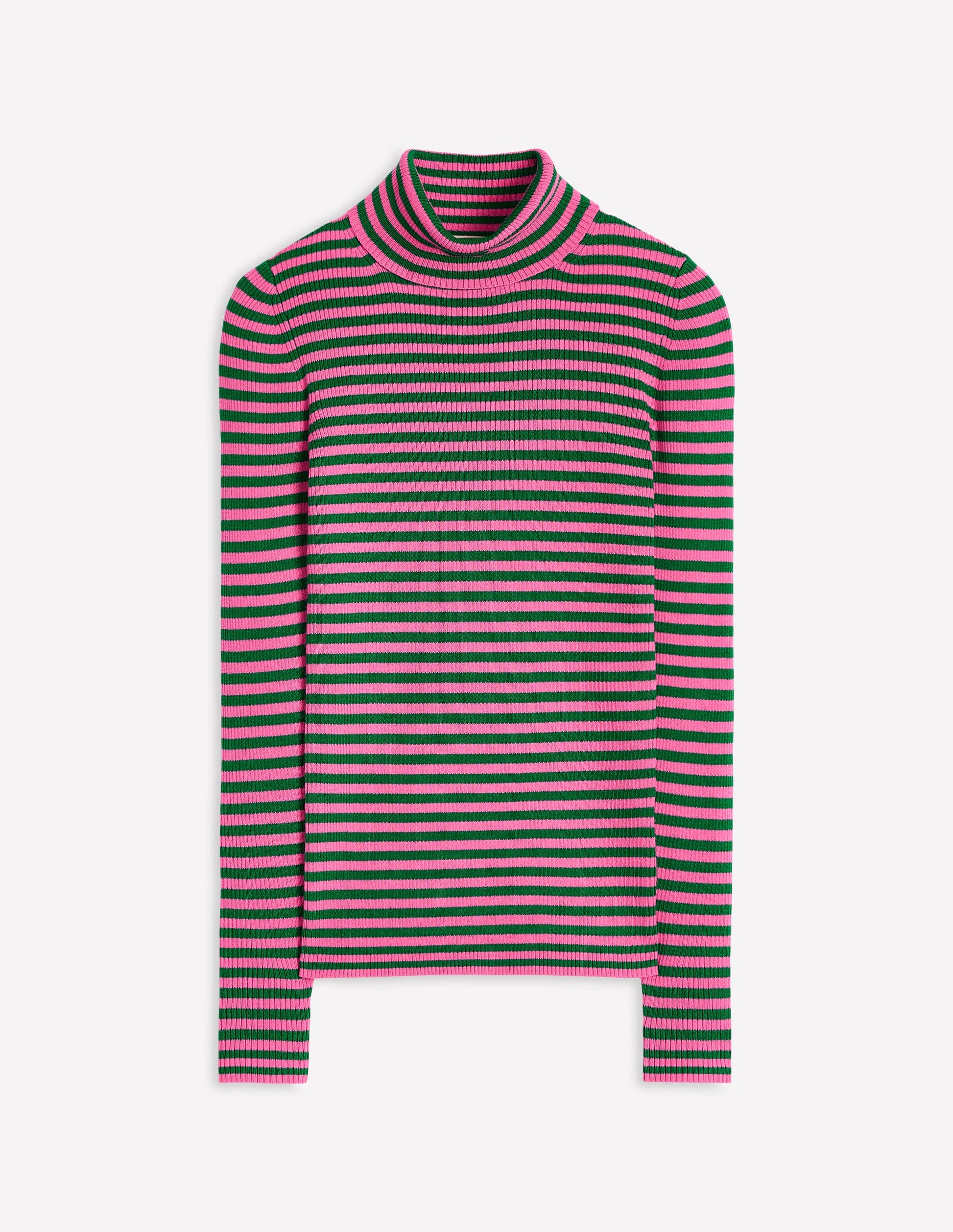 Catriona Roll Neck Jumper-Carmine Rose, Malachite Green-5