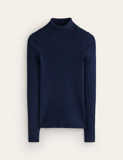 Catriona Roll Neck Jumper-Navy-5