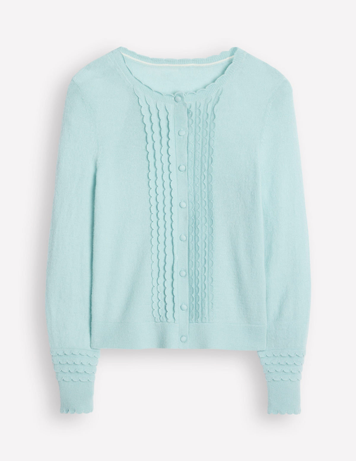 Scallop Sleeve Cardigan-Sky Blue-5