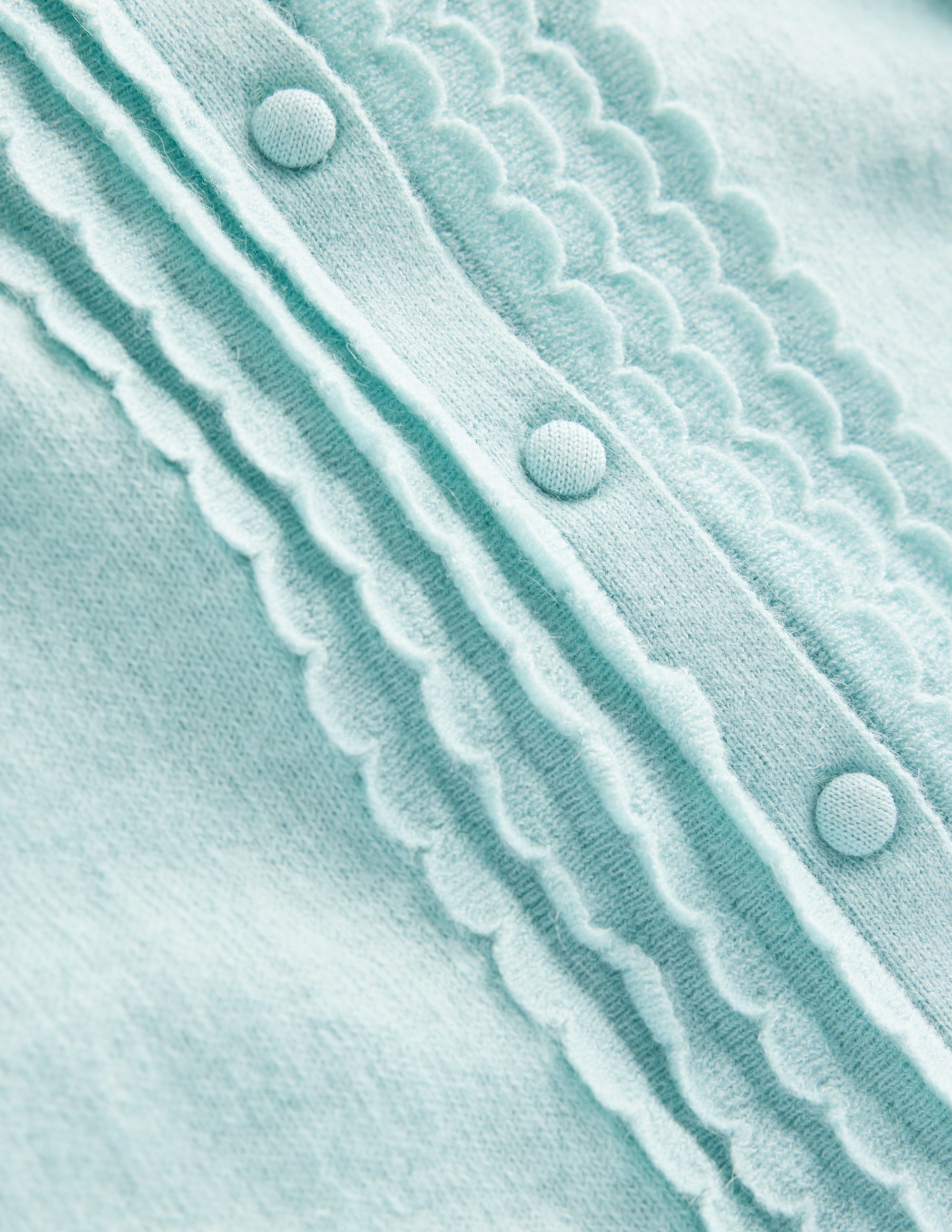 Scallop Sleeve Cardigan-Sky Blue - Image 6