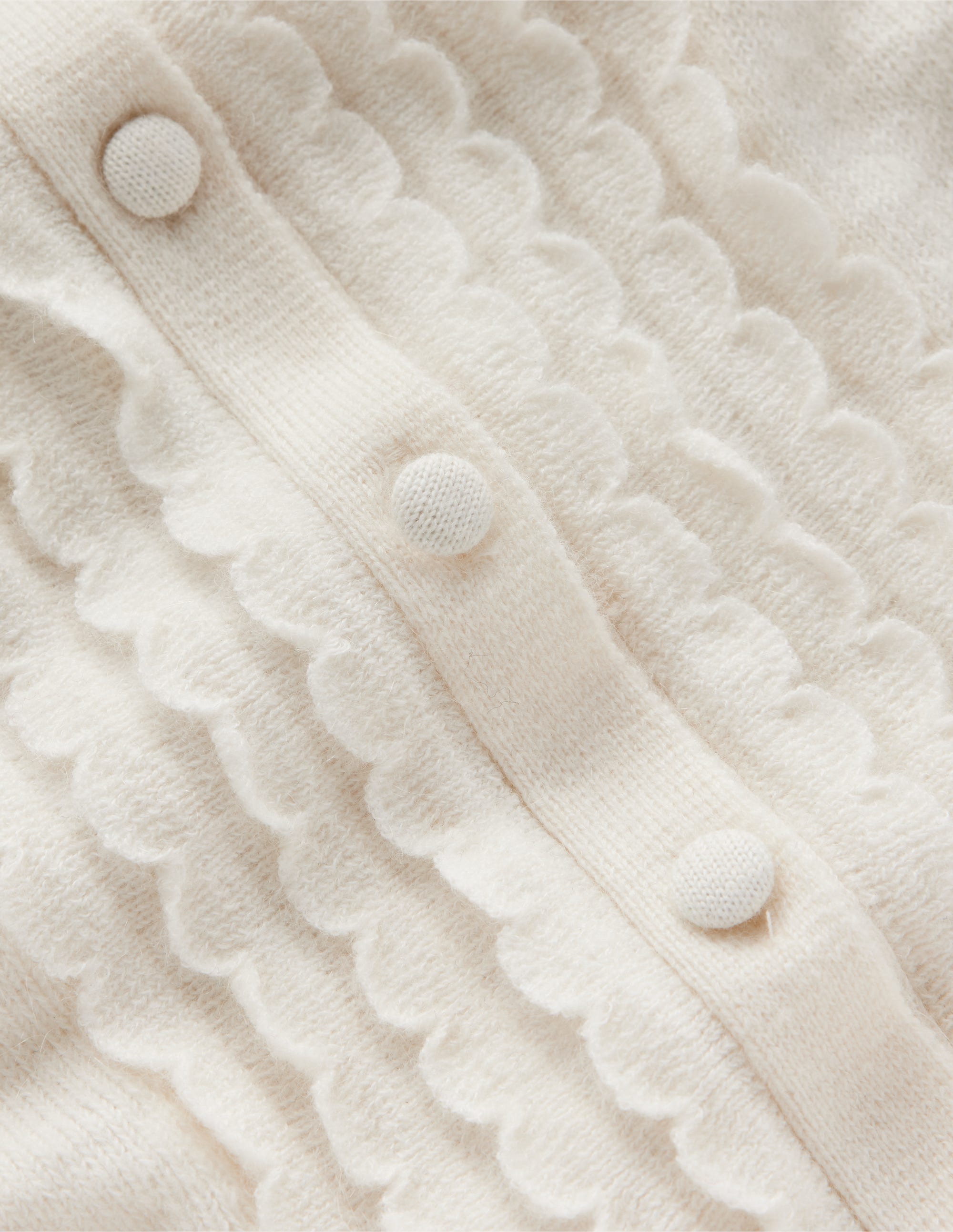 Scallop Sleeve Cardigan-Warm Ivory - Image 6