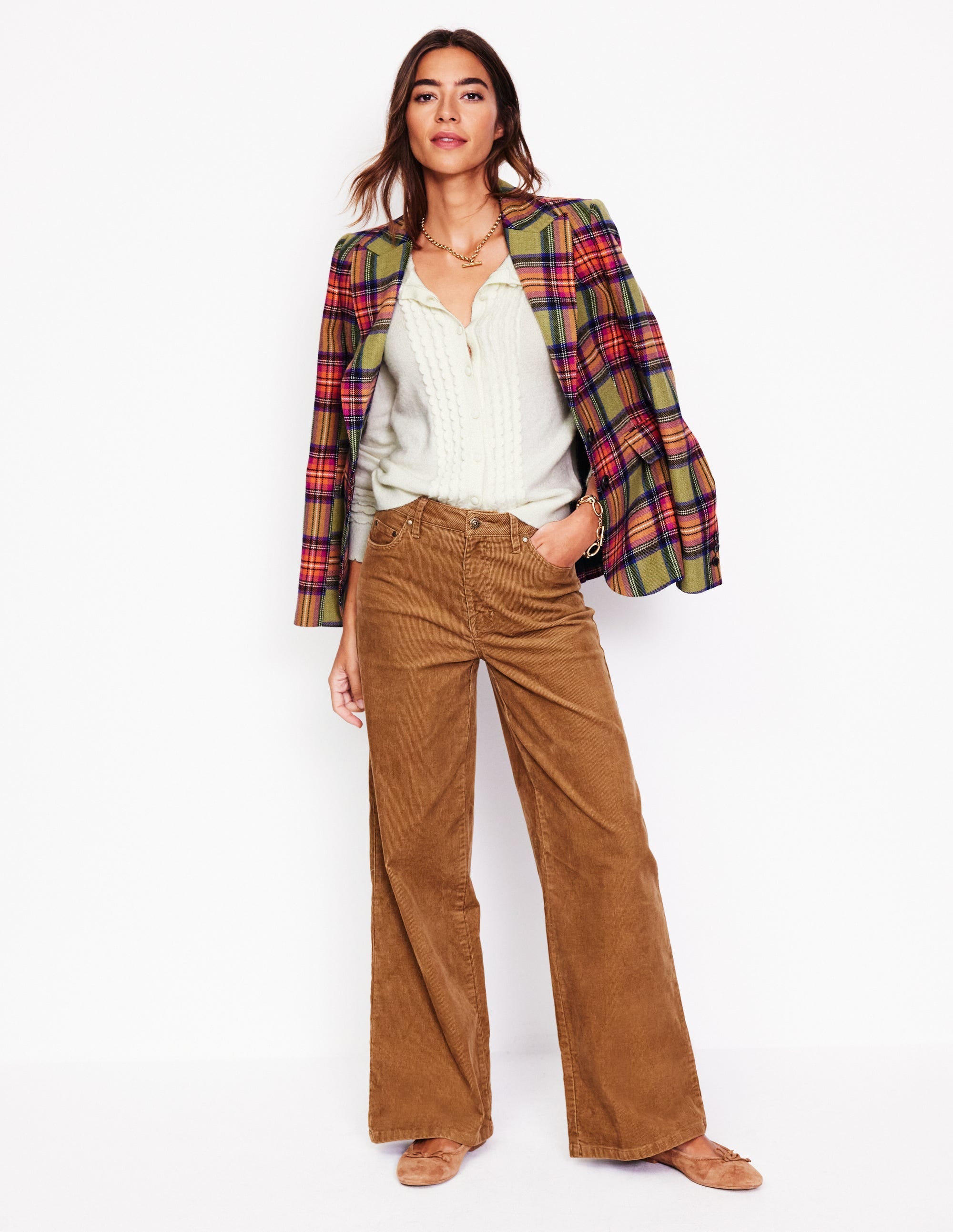 Scallop Sleeve Cardigan-Warm Ivory - Image 4