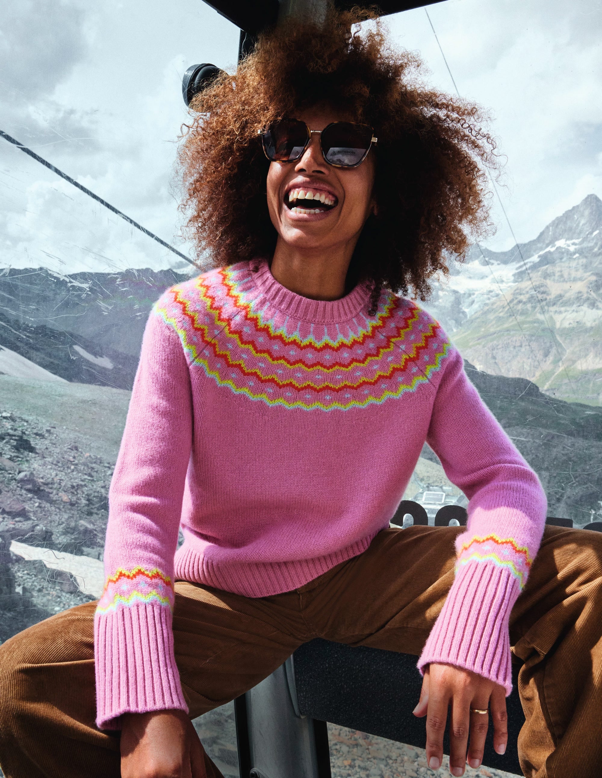 Cashmere Fair Isle Jumper-Formica Pink - Image 5