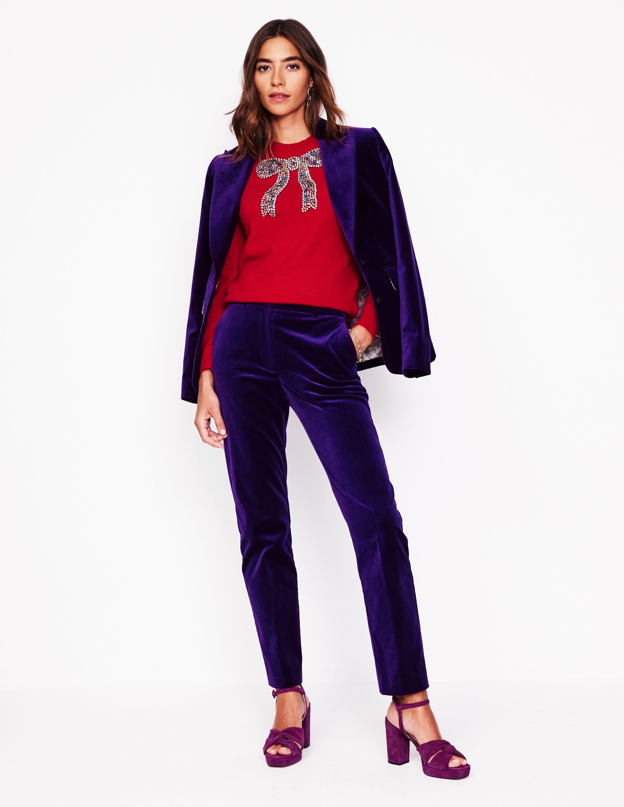 Fenella Embellished Jumper-Rouge Red - Image 5