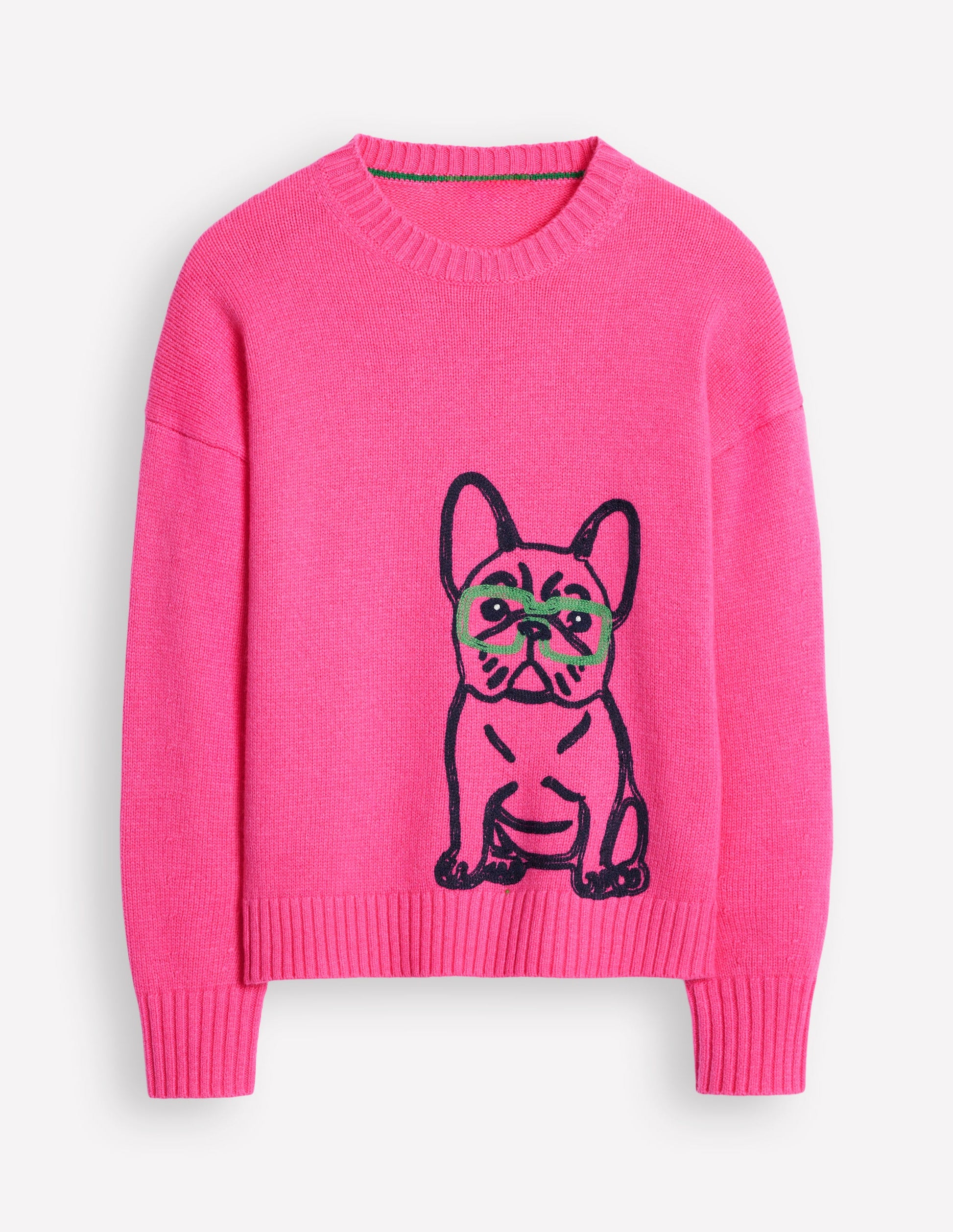 Natalie Embroidered Jumper-Party Pink, Bulldog-5